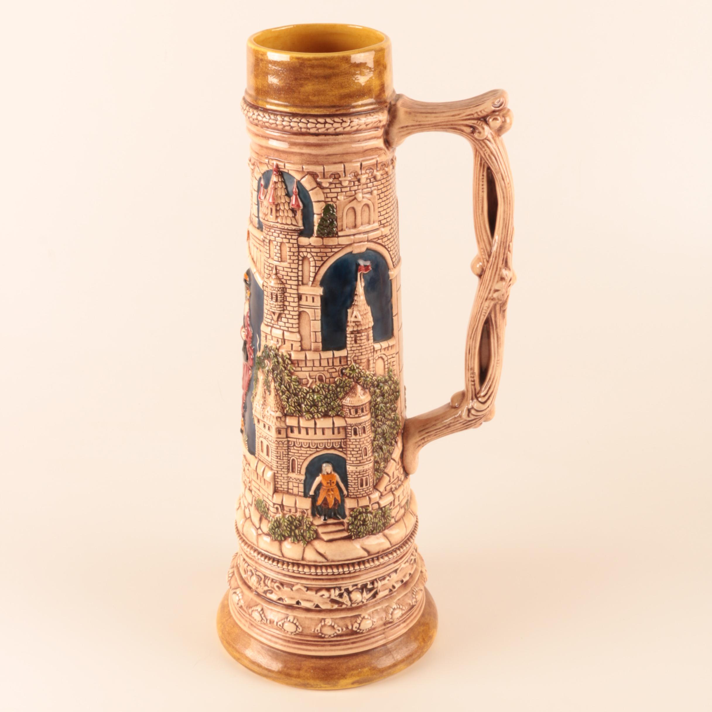 Hand Painted Ceramic Stein Vase