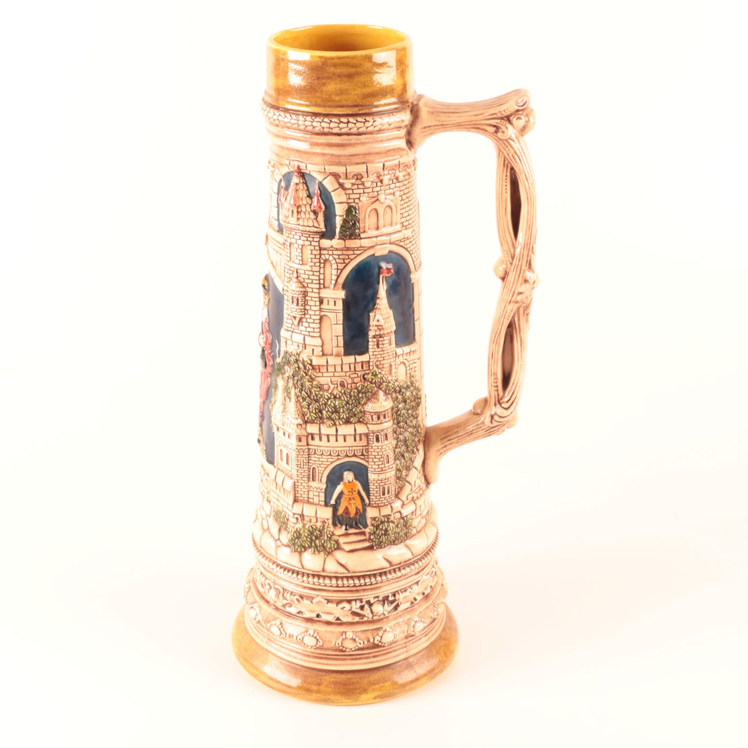 Hand Painted Ceramic Stein Vase