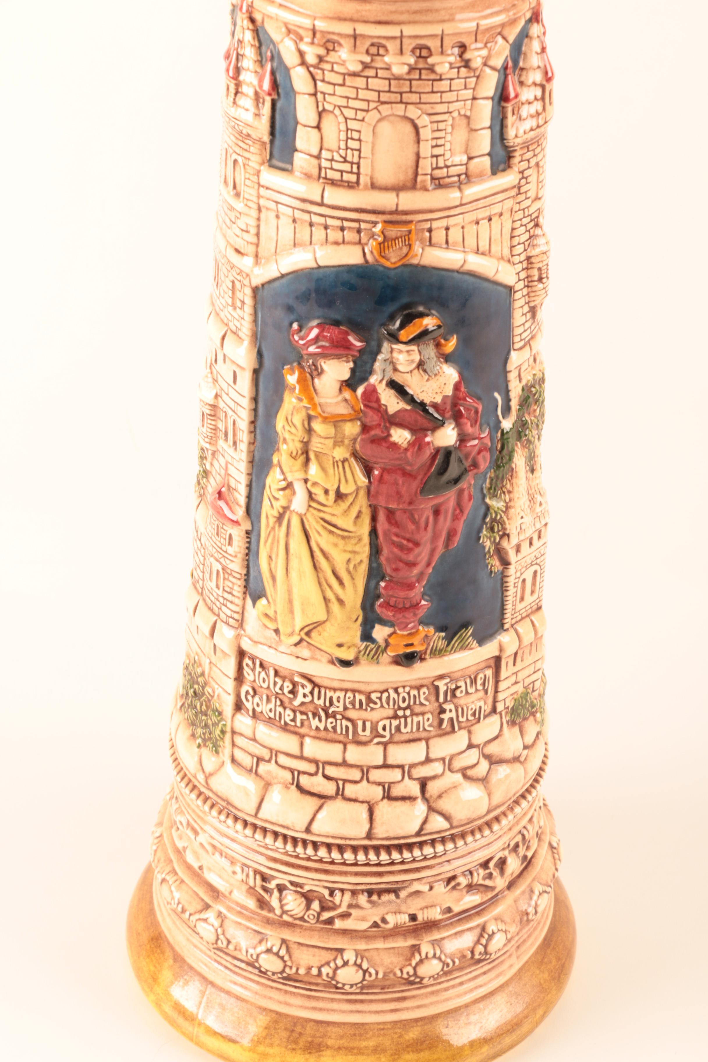 Hand Painted Ceramic Stein Vase