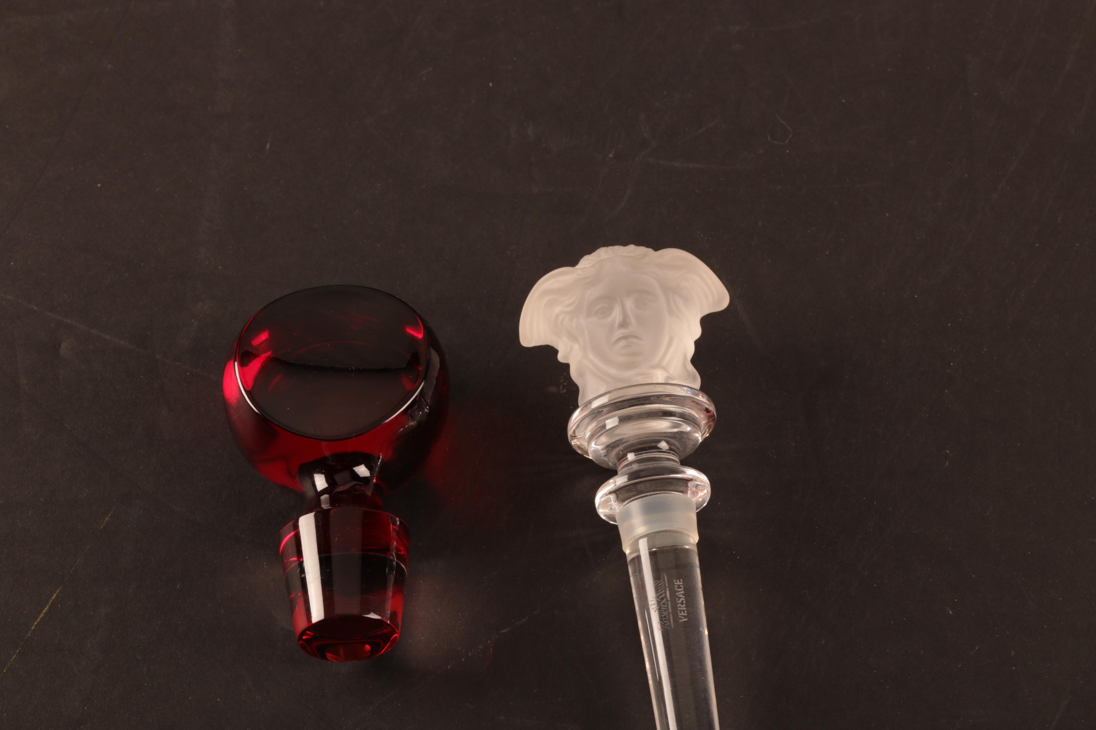 Versace Rosenthal "Medusa" Crystal Wine Stopper and Wine Decanter