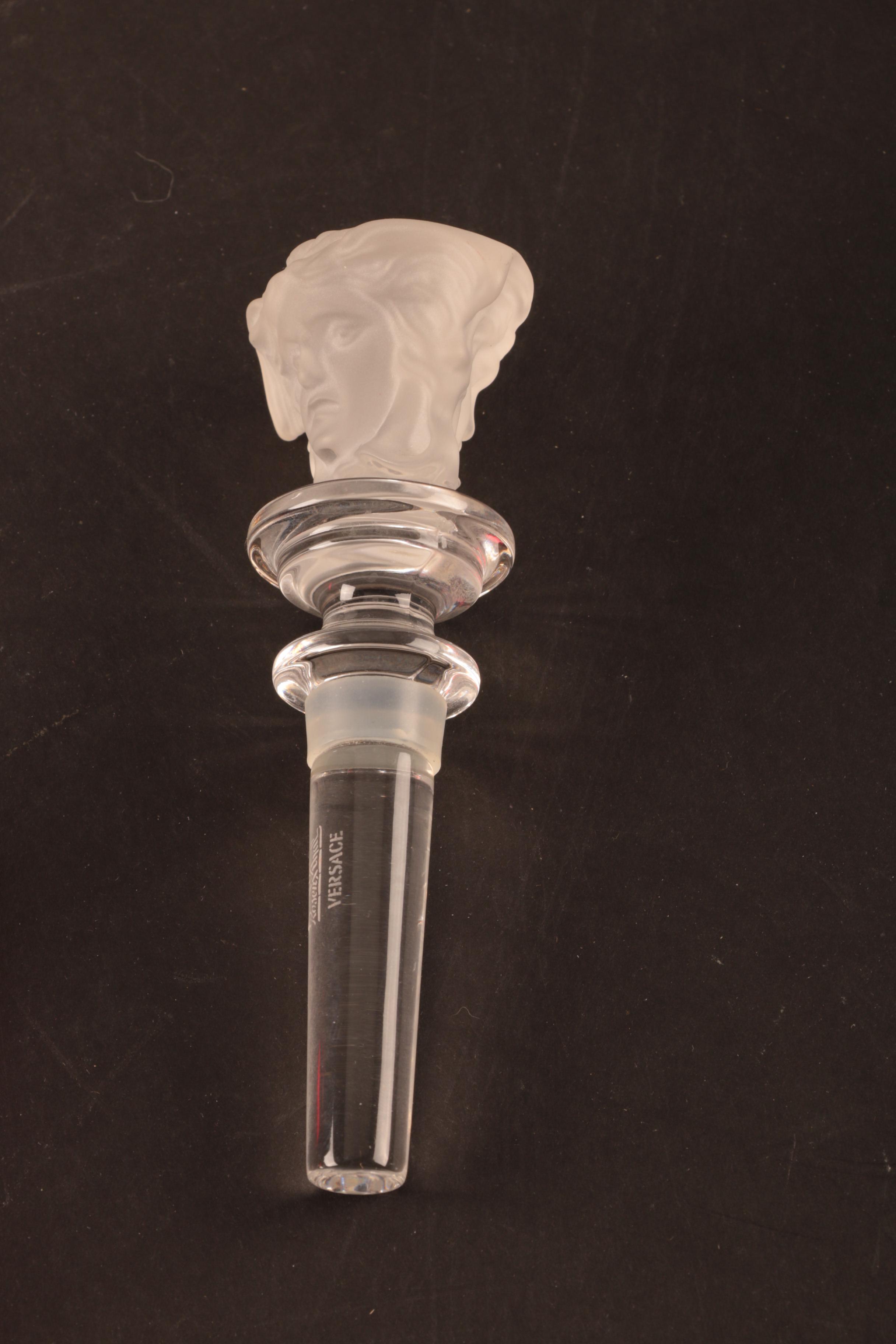 Versace Rosenthal "Medusa" Crystal Wine Stopper and Wine Decanter