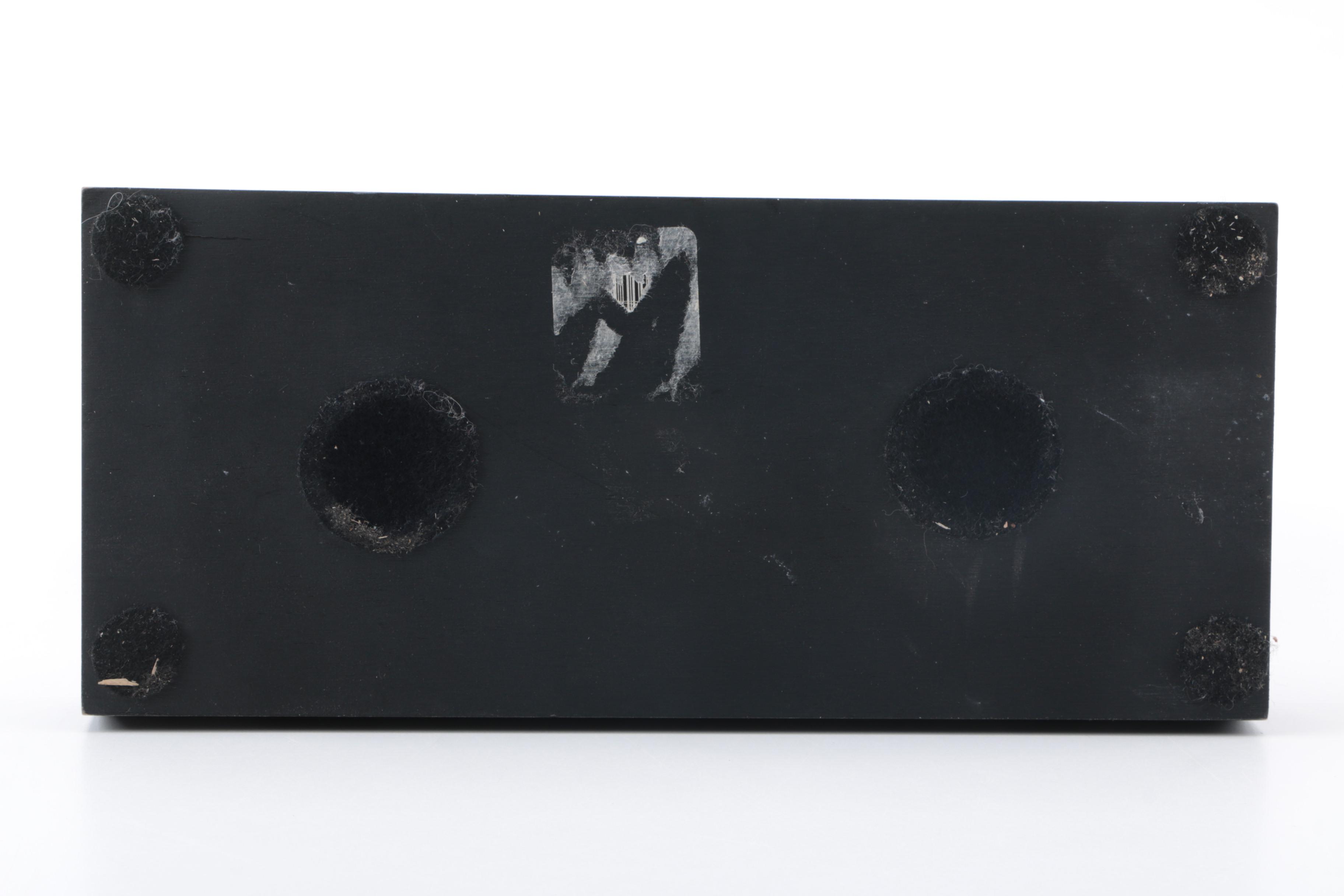 Pair of Pottery Barn Wooden Candle Holders with Decor