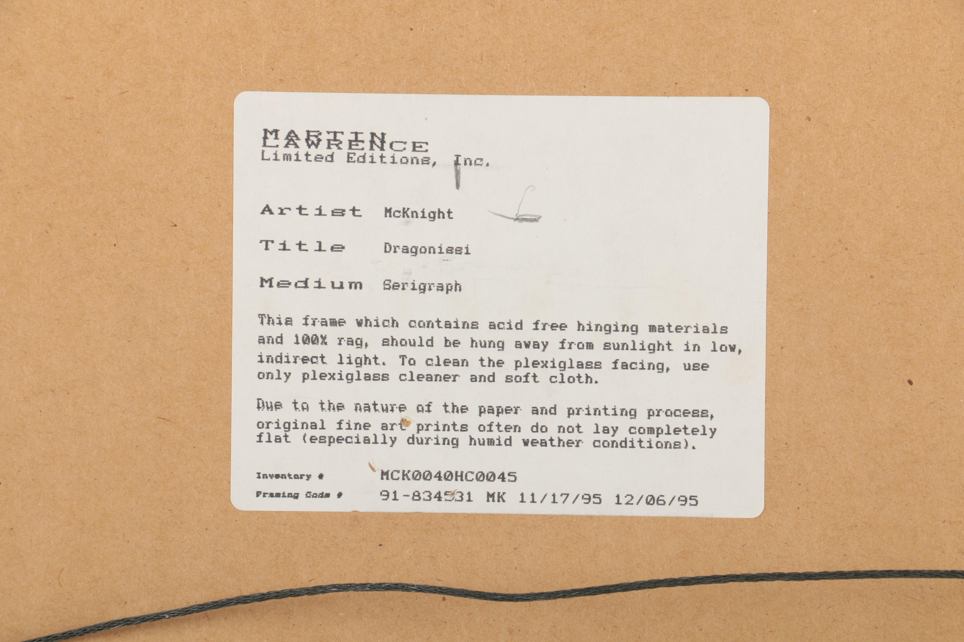 Thomas McKnight Limited Edition Serigraph "Dragonissi"