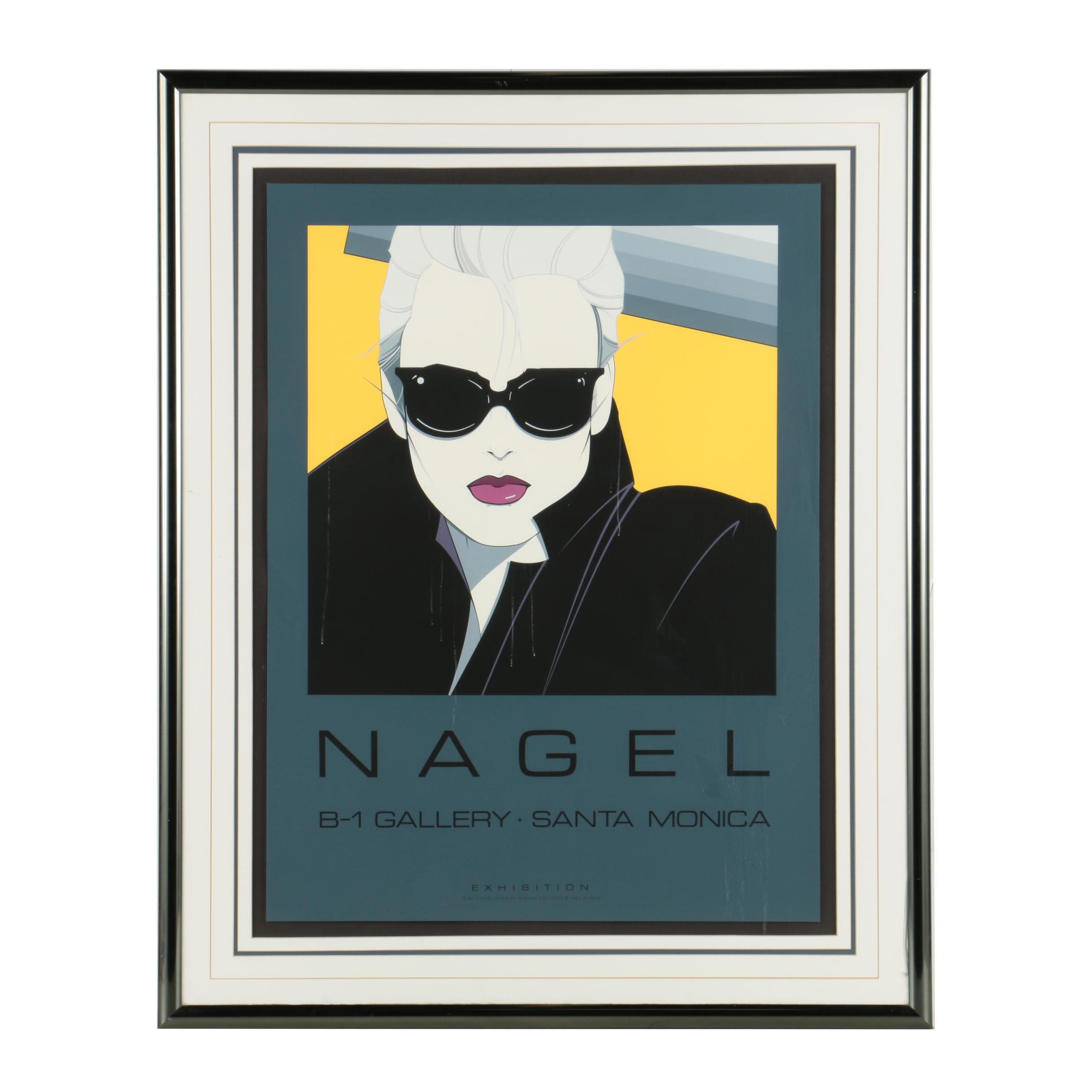 1985 Mirage Editions Serigraph Poster for Patrick Nagel Gallery Exhibition
