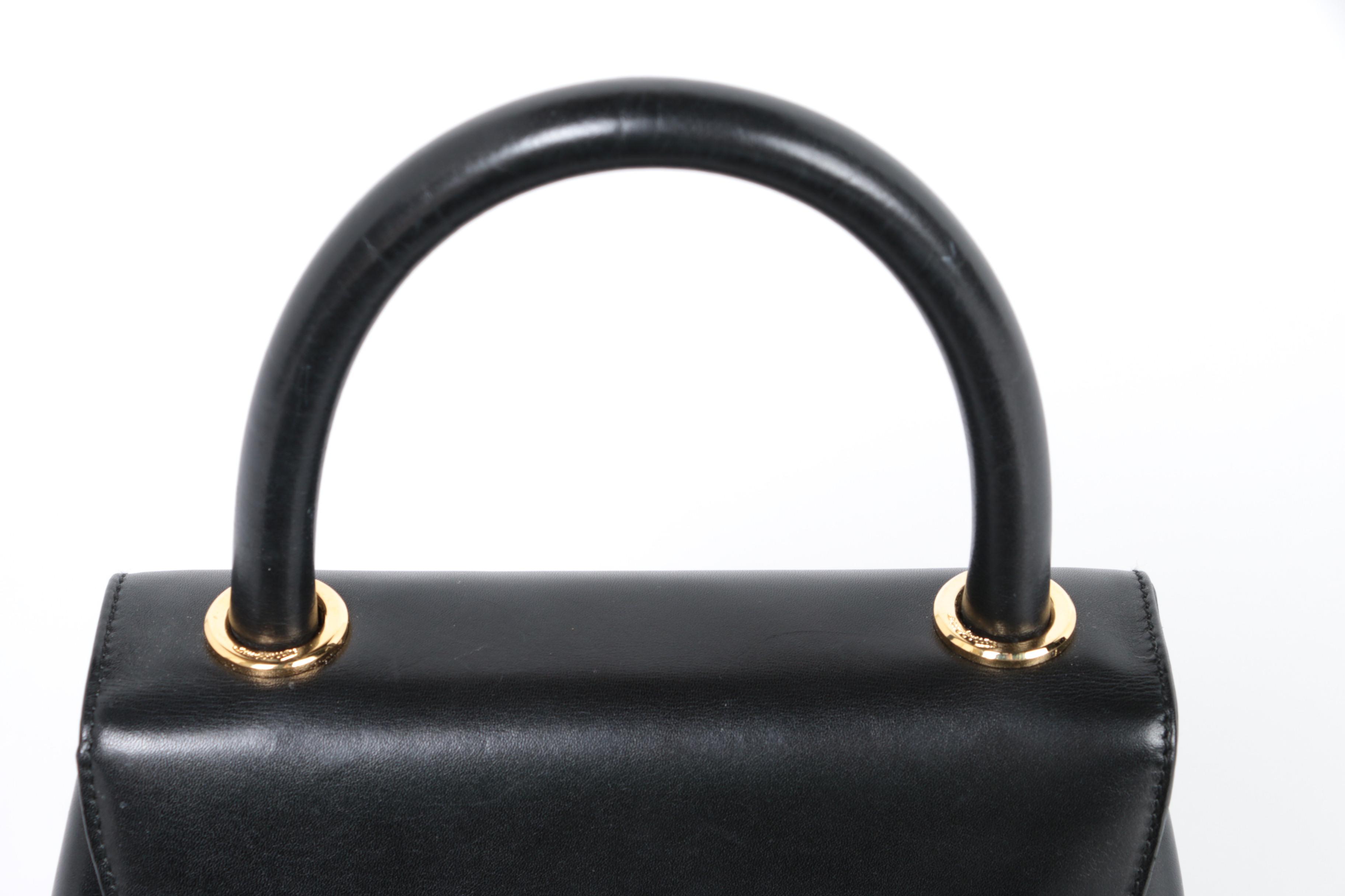 Salvatore Ferragamo Black Leather Handbag
