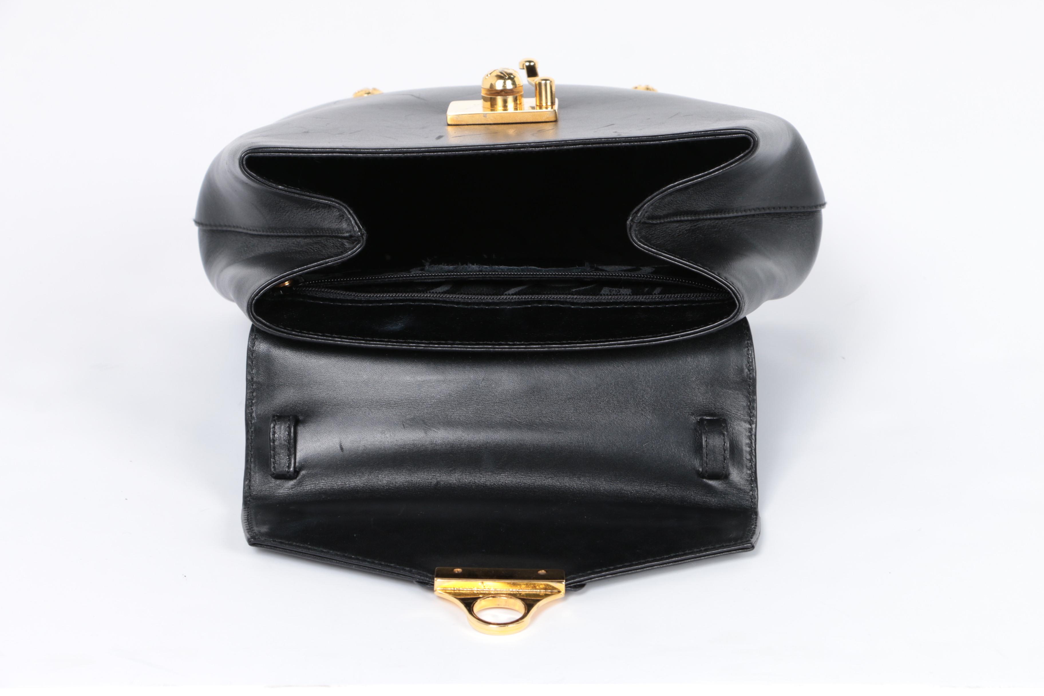 Salvatore Ferragamo Black Leather Handbag