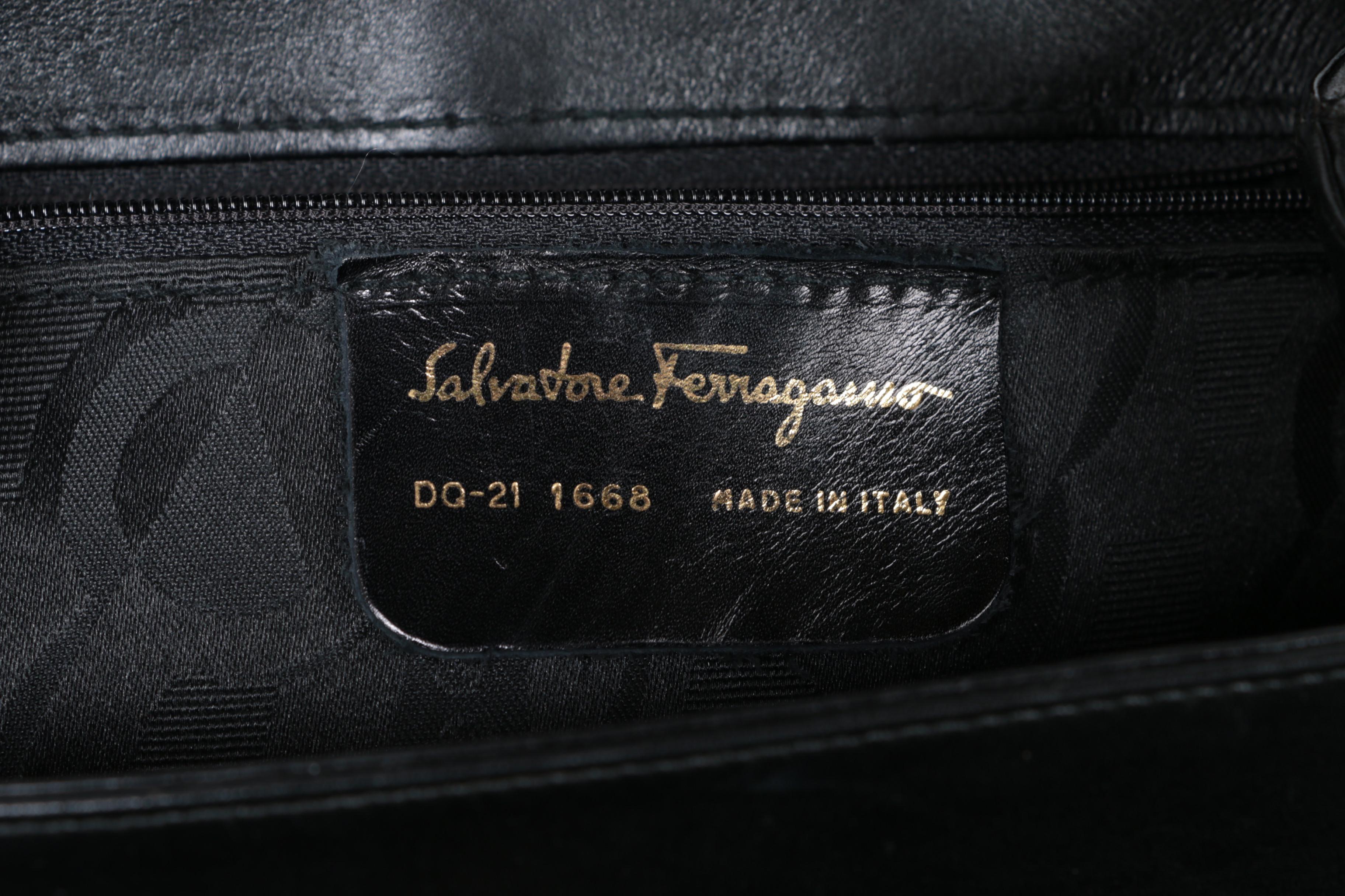 Salvatore Ferragamo Black Leather Handbag
