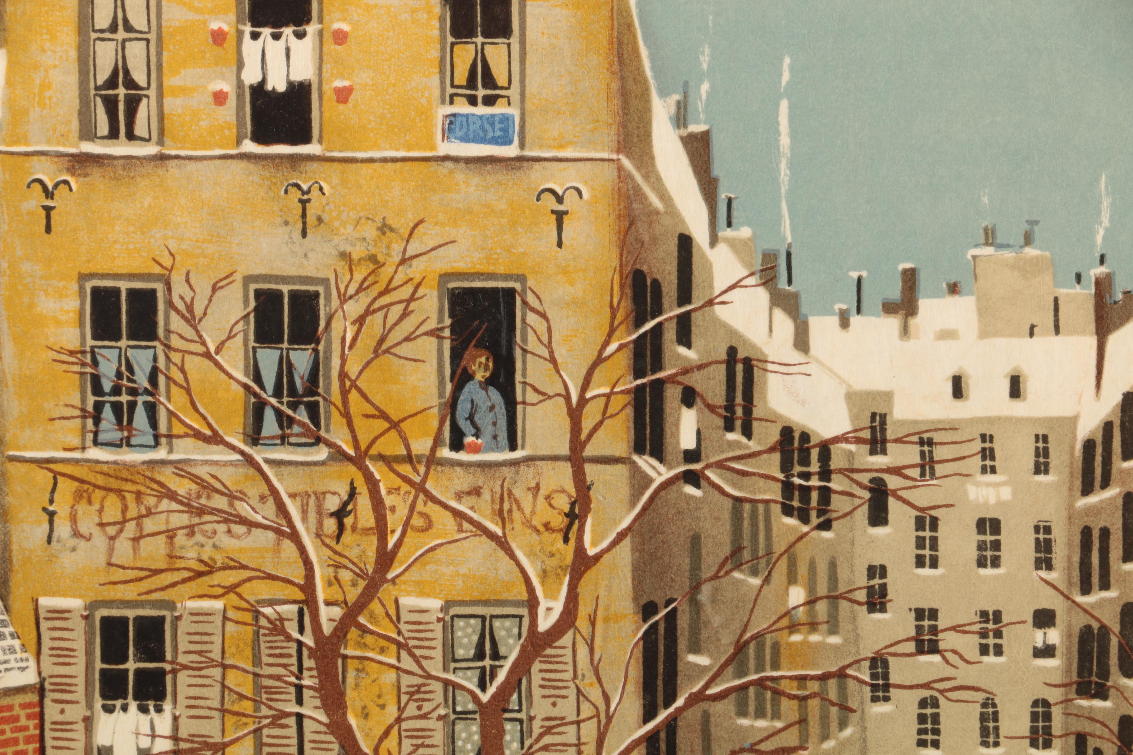 Delacroix Limited Edition Lithograph "La Place Furstenberg, Paris 1975