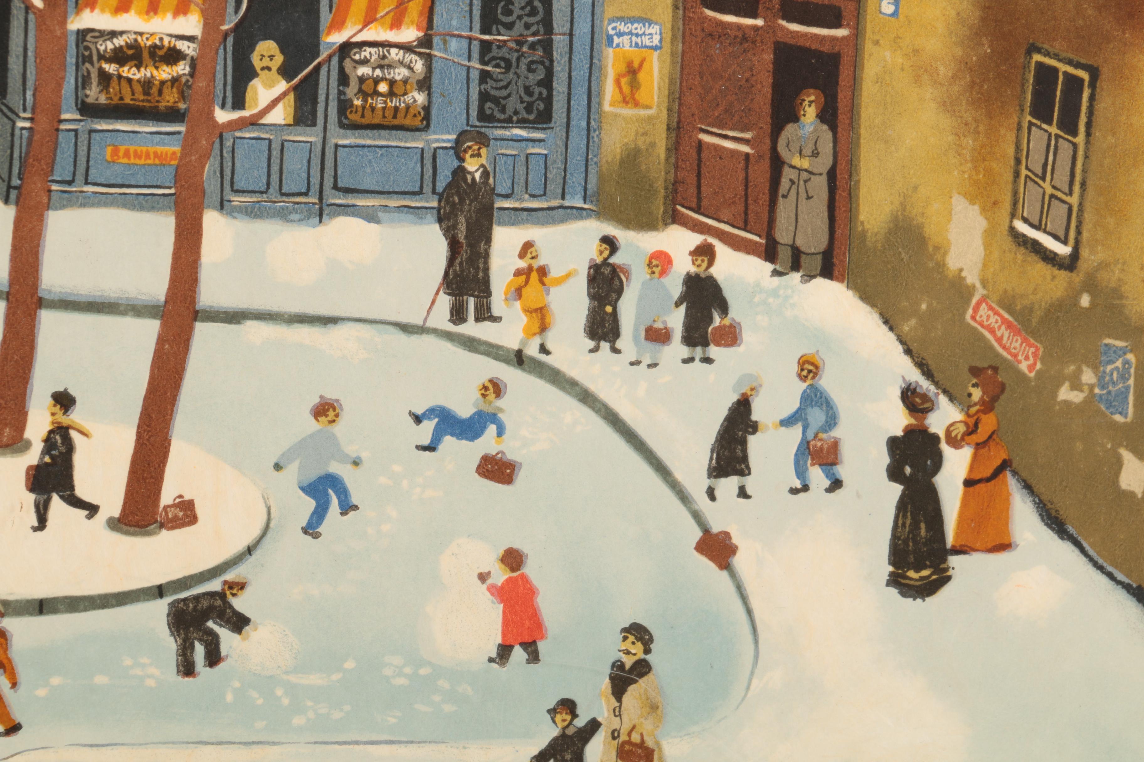 Delacroix Limited Edition Lithograph "La Place Furstenberg, Paris 1975