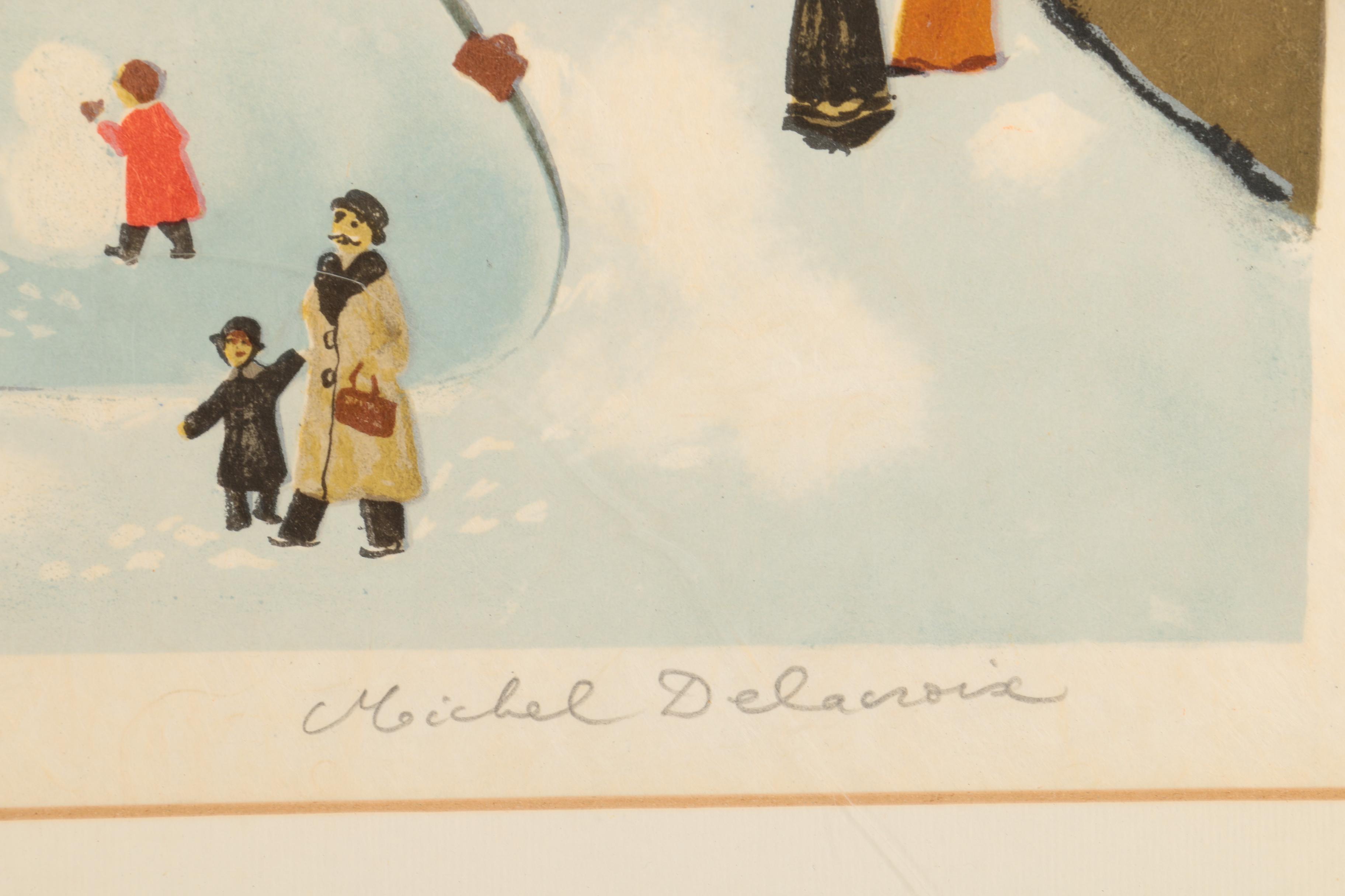 Delacroix Limited Edition Lithograph "La Place Furstenberg, Paris 1975"