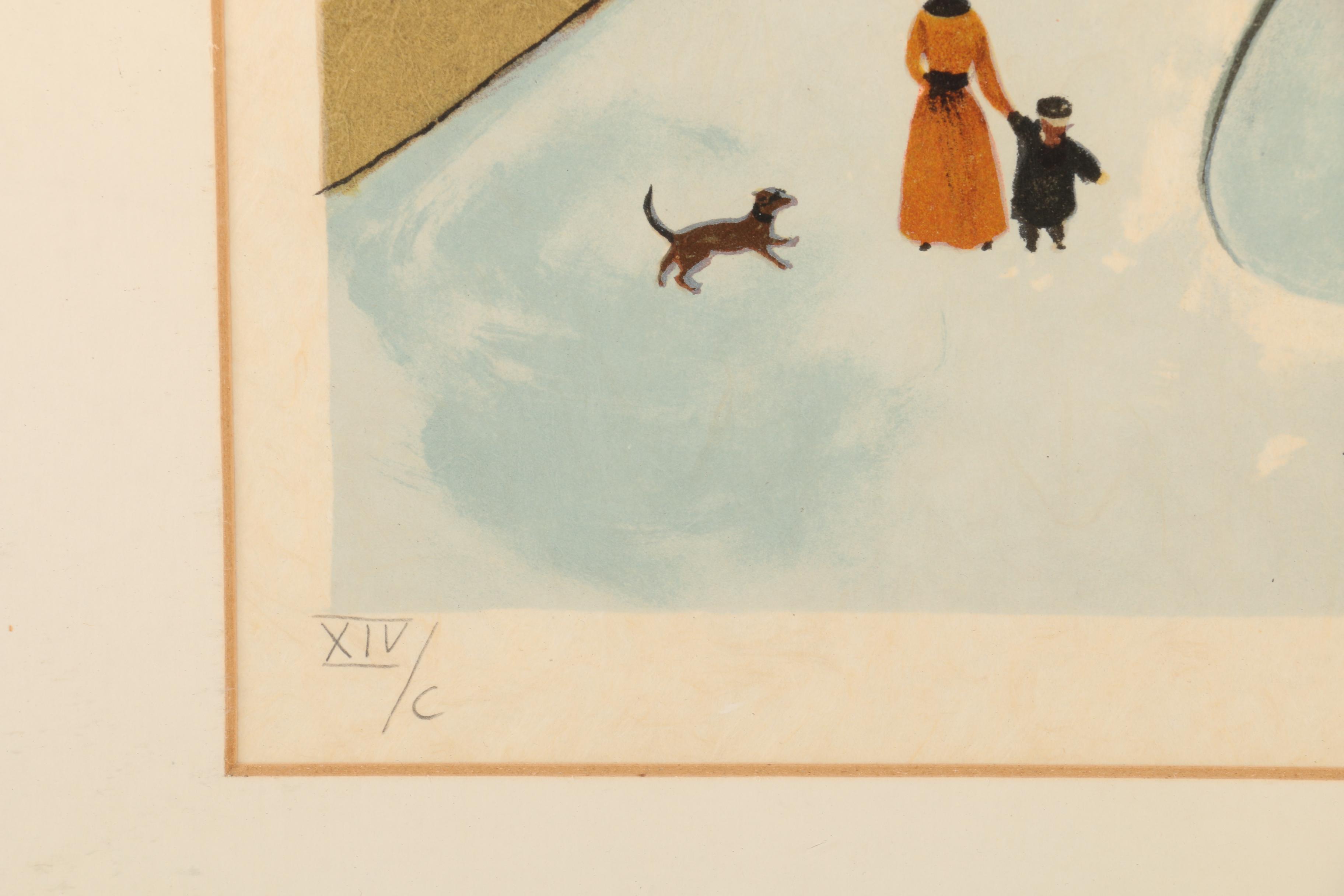 Delacroix Limited Edition Lithograph "La Place Furstenberg, Paris 1975"