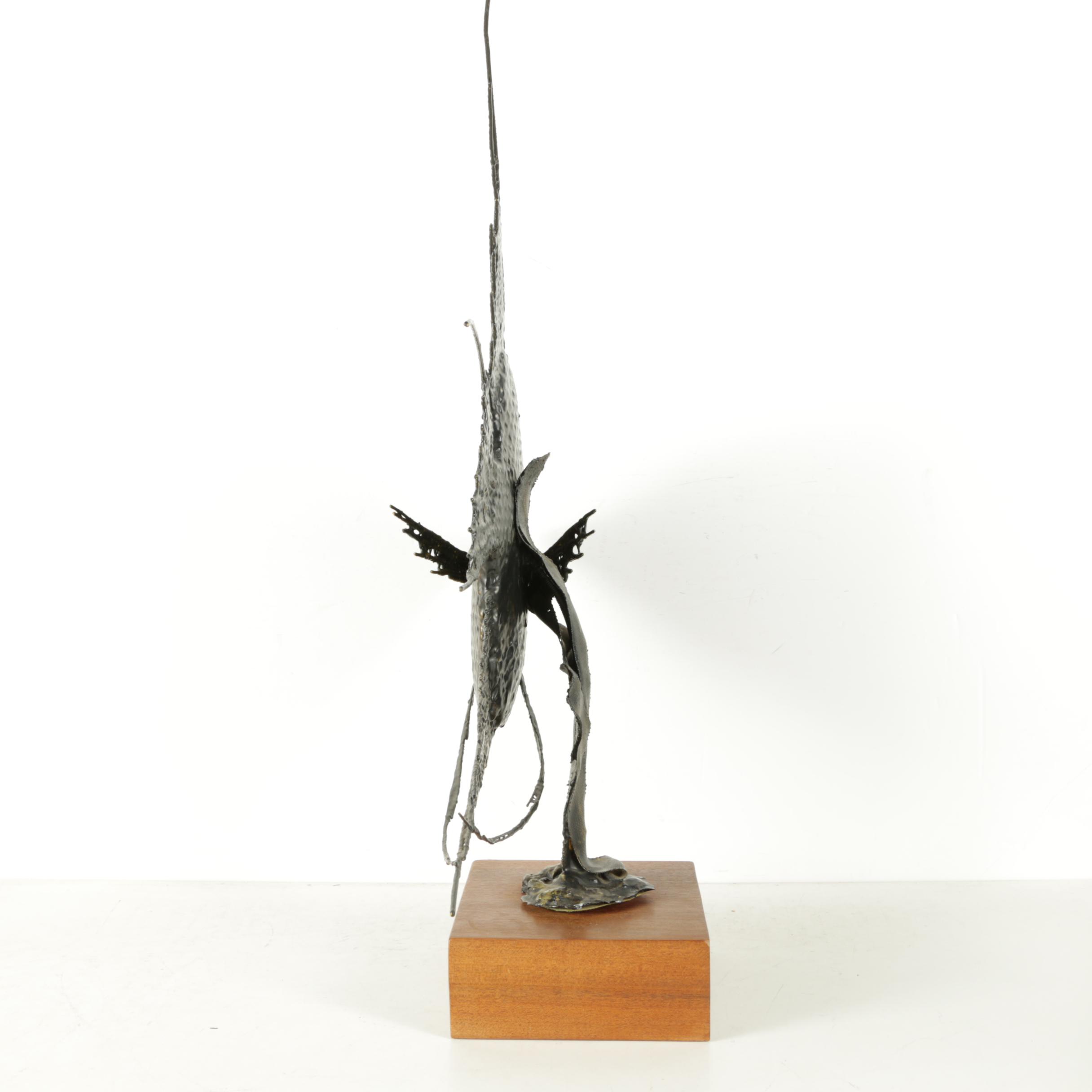 Frank Cesna Metallic Patina Sculpture of an Angelfish