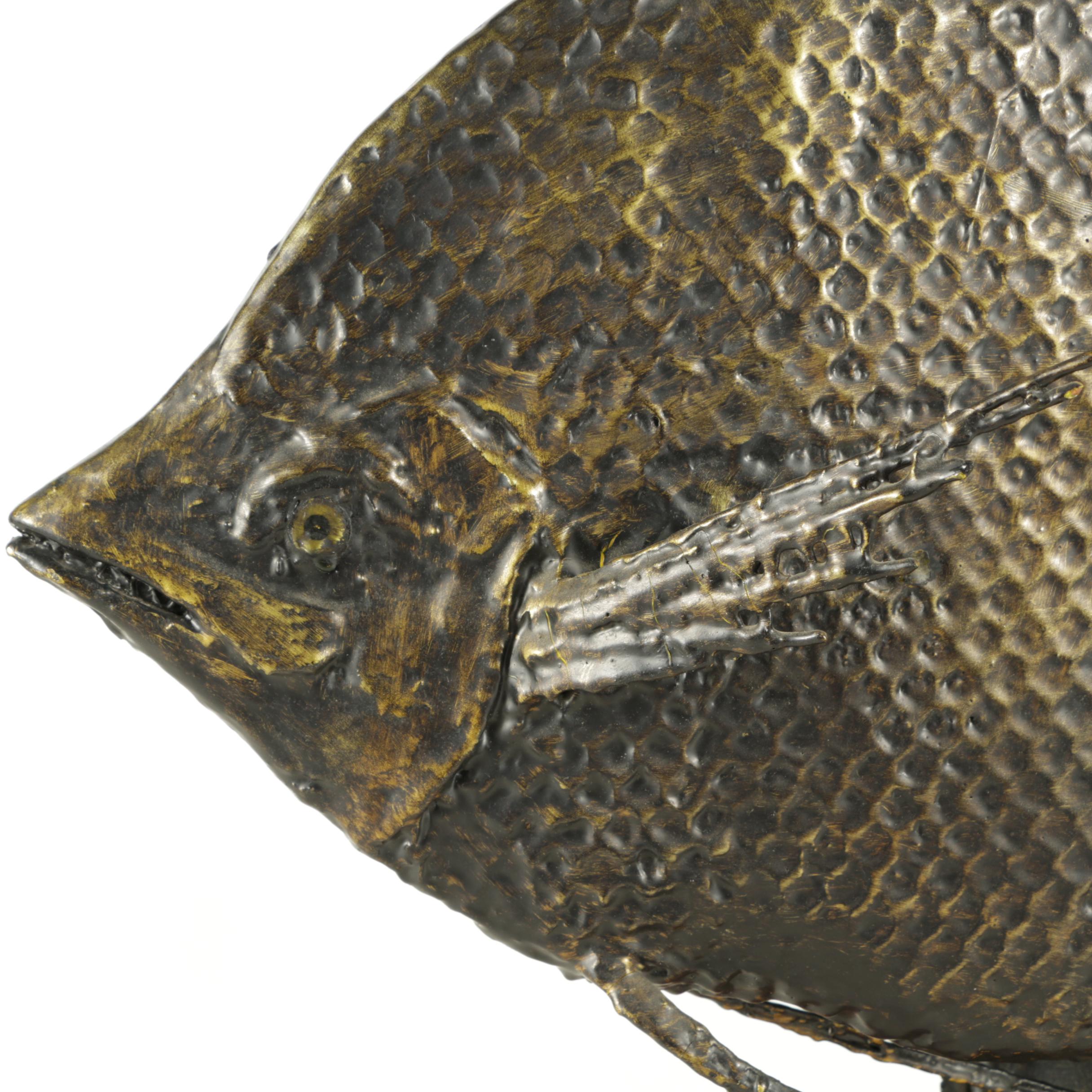 Frank Cesna Metallic Patina Sculpture of an Angelfish