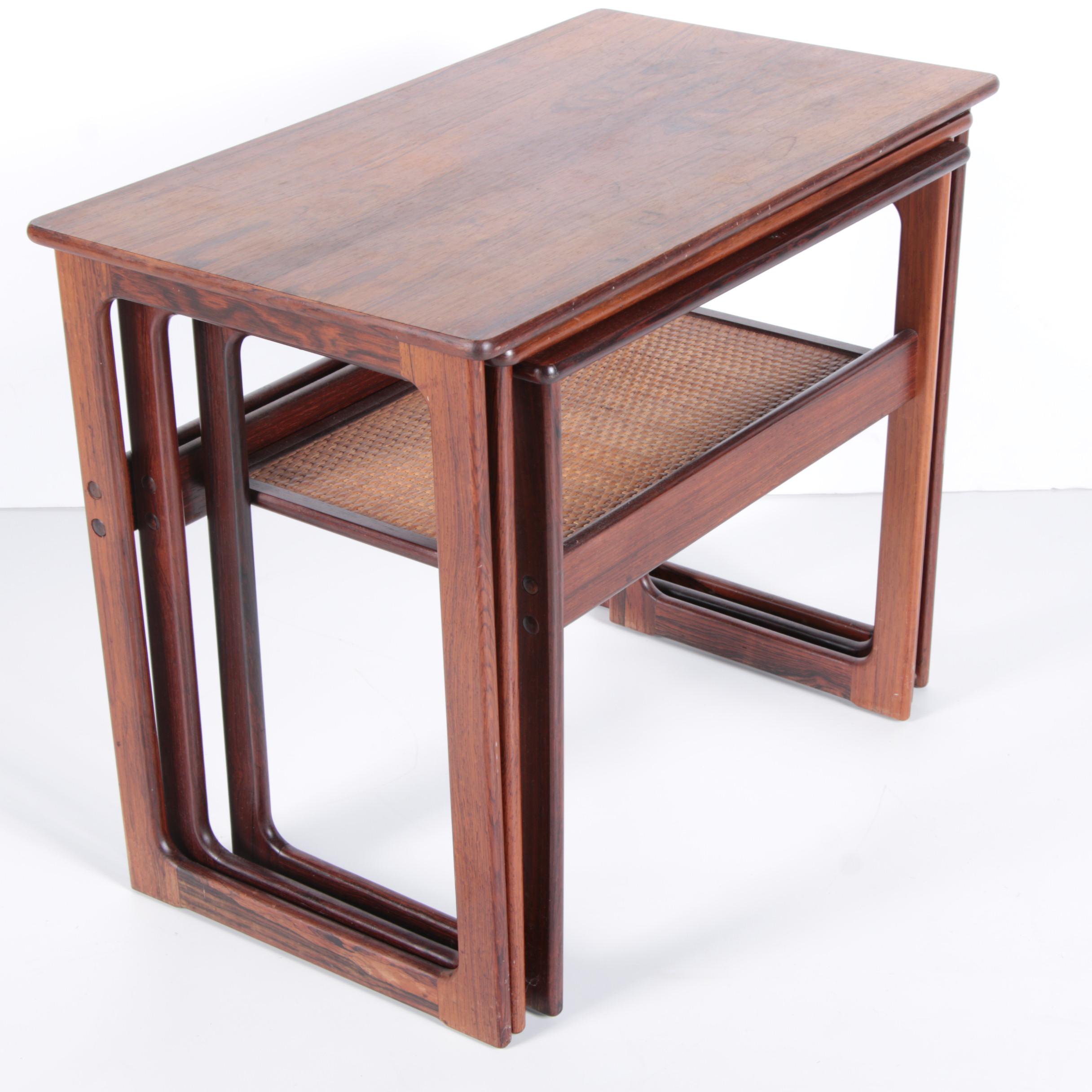 Danish Modern Rosewood Nesting Tables by CFC Silkeborg