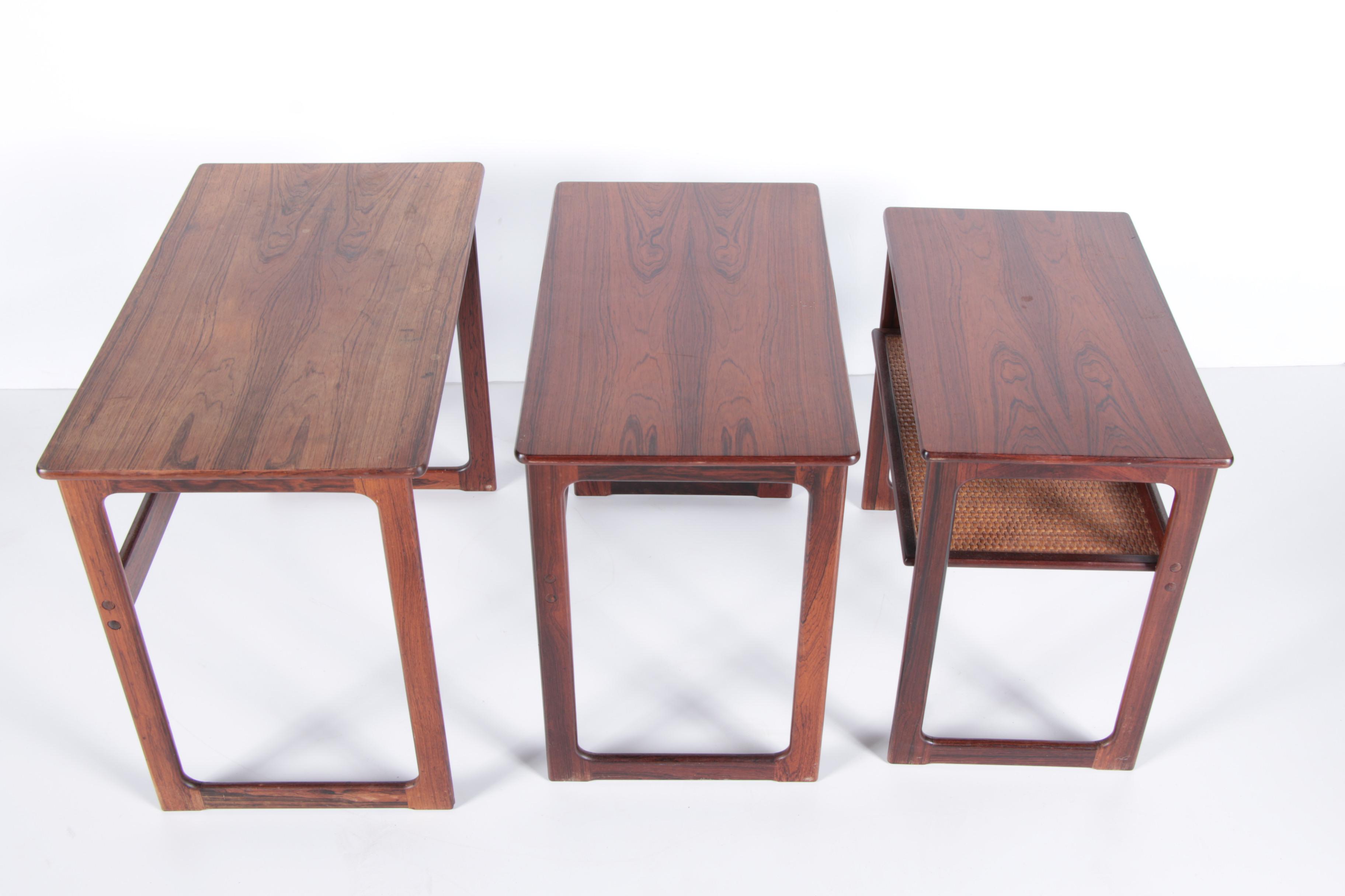 Danish Modern Rosewood Nesting Tables by CFC Silkeborg