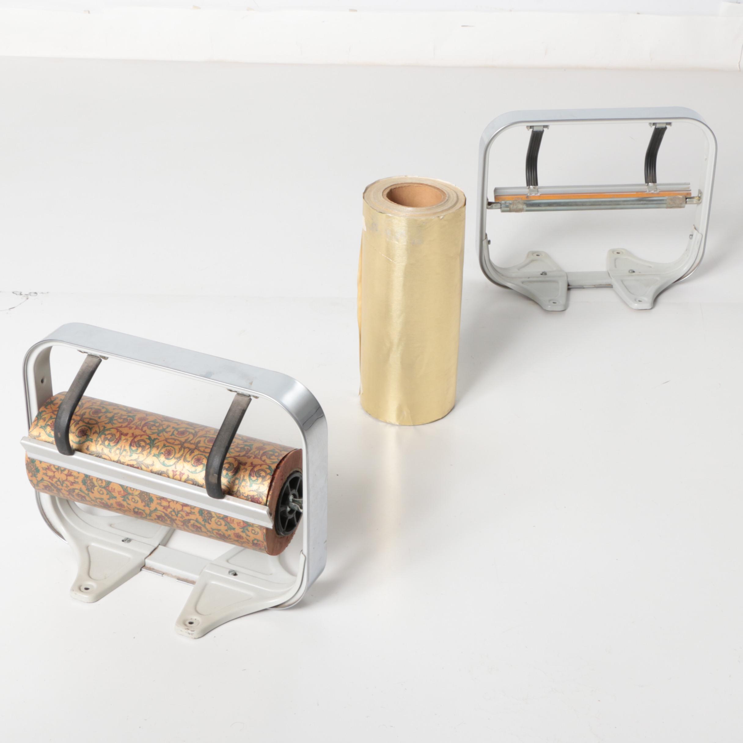 Pair of Commercial Wrapping Paper Rollers