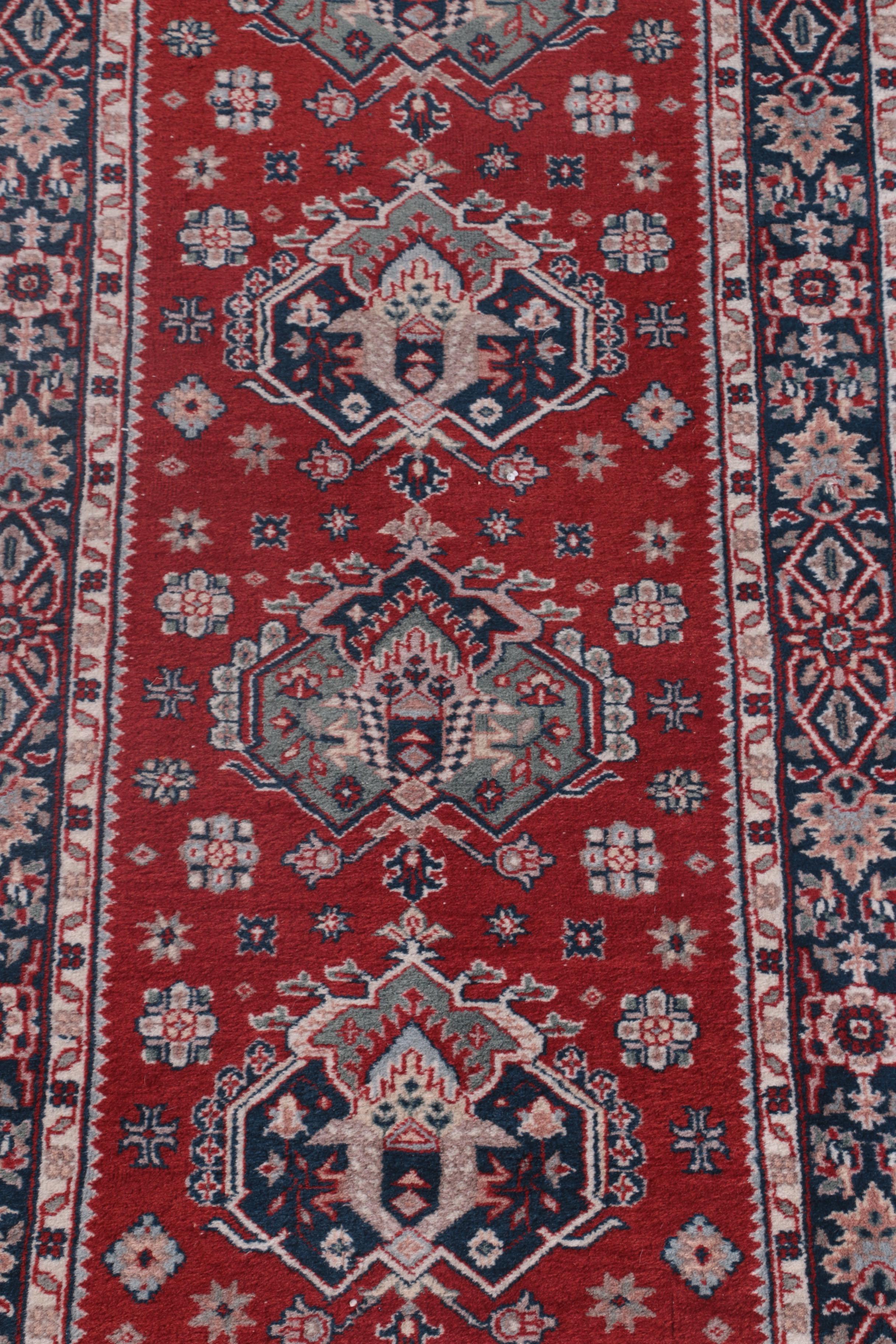 Hand-Knotted Indo-Caucasian Carpet Runner