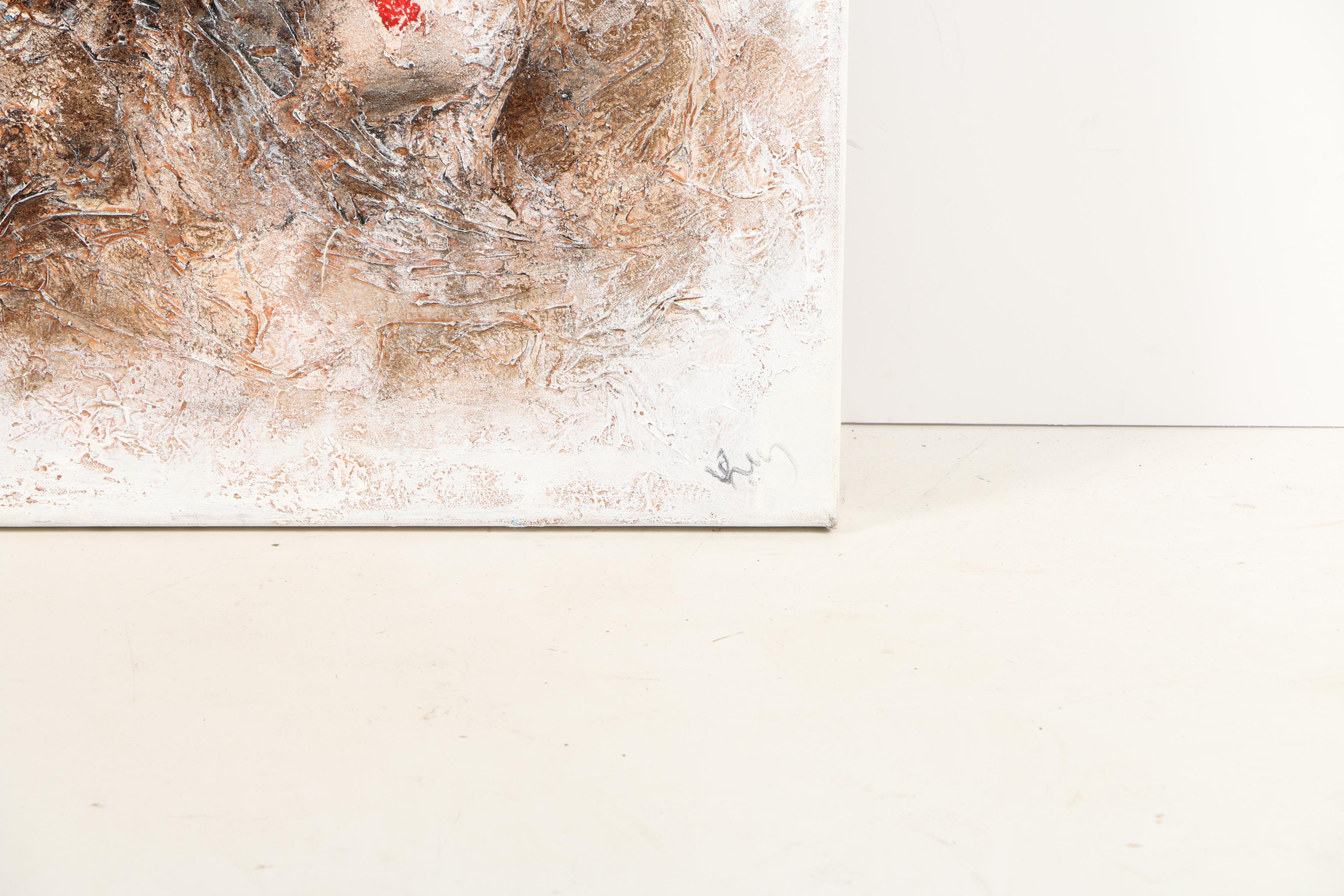 Mixed Media Work on Canvas of Calligraphic Text