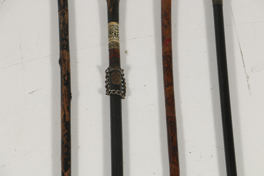 Vintage Walking Canes, Including Three with Hidden Blades