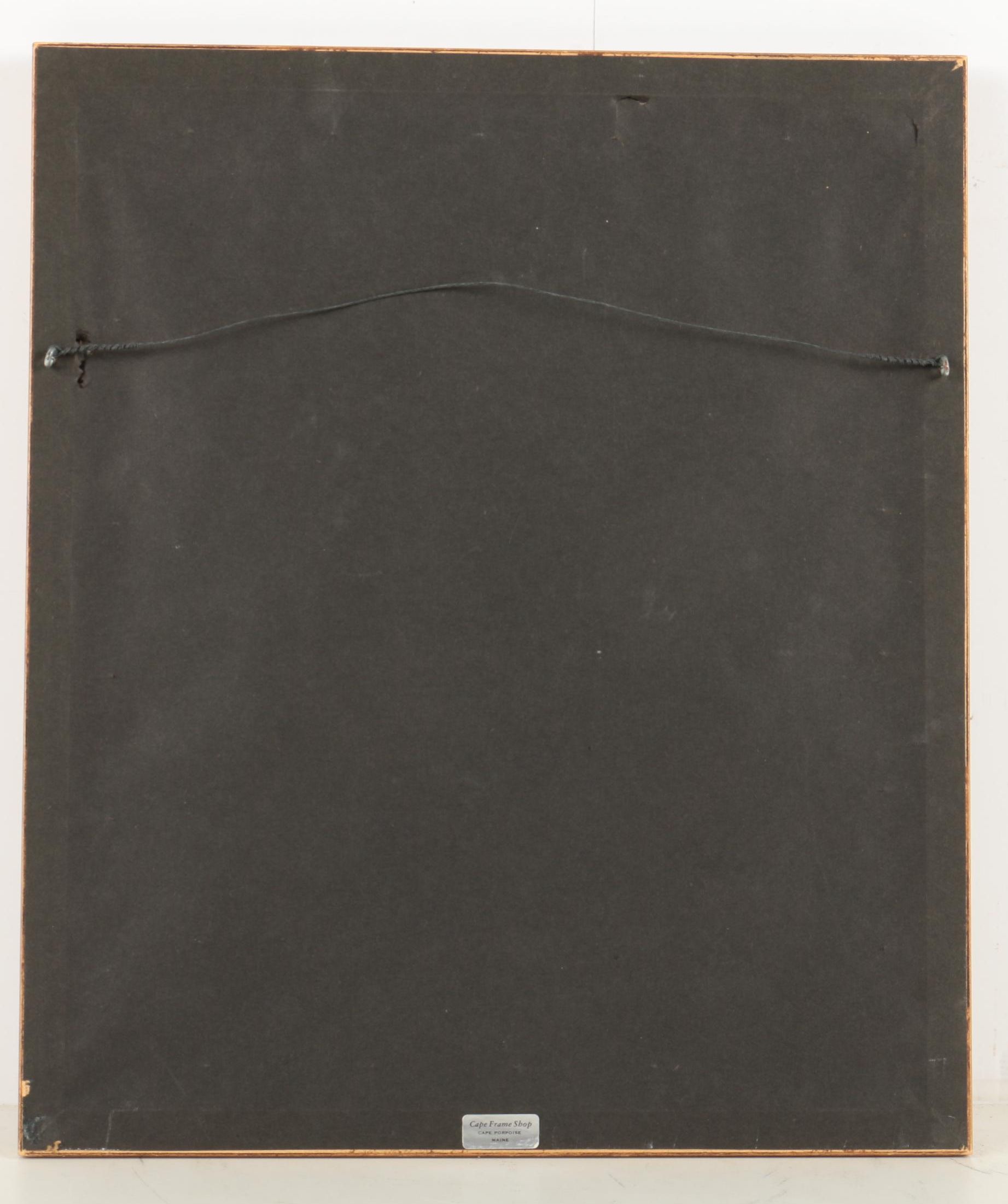 Reproduction After Chas Lundgren's "USS Hartford" with a Bicentennial Stamp