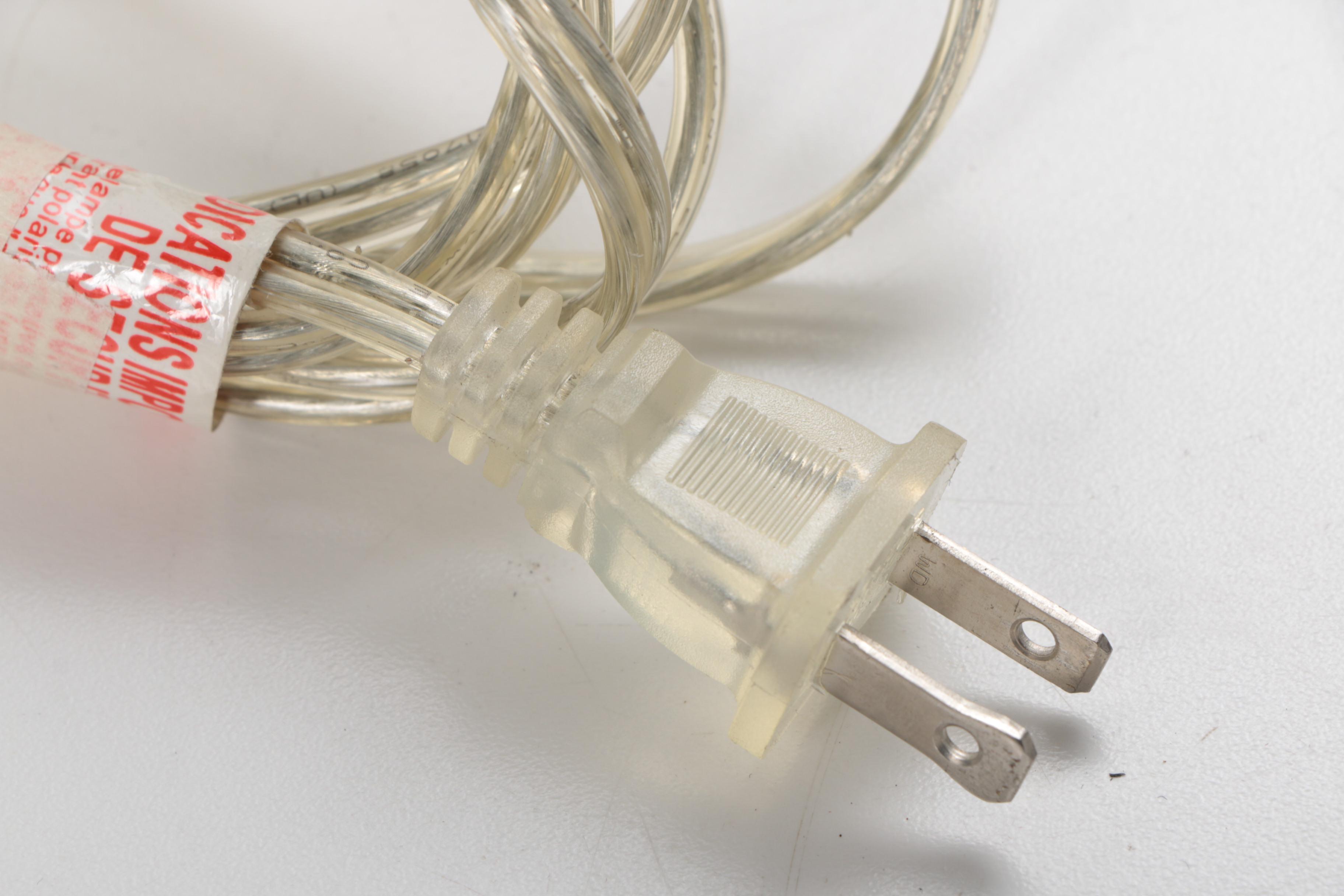 Pair of Silver Tone Contemporary Table Lamps