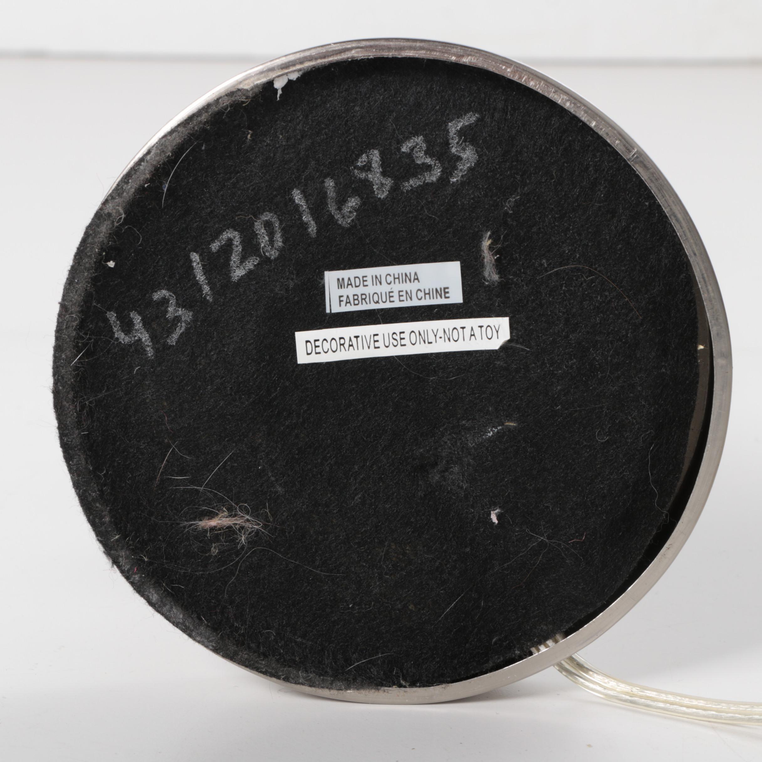 Pair of Silver Tone Contemporary Table Lamps