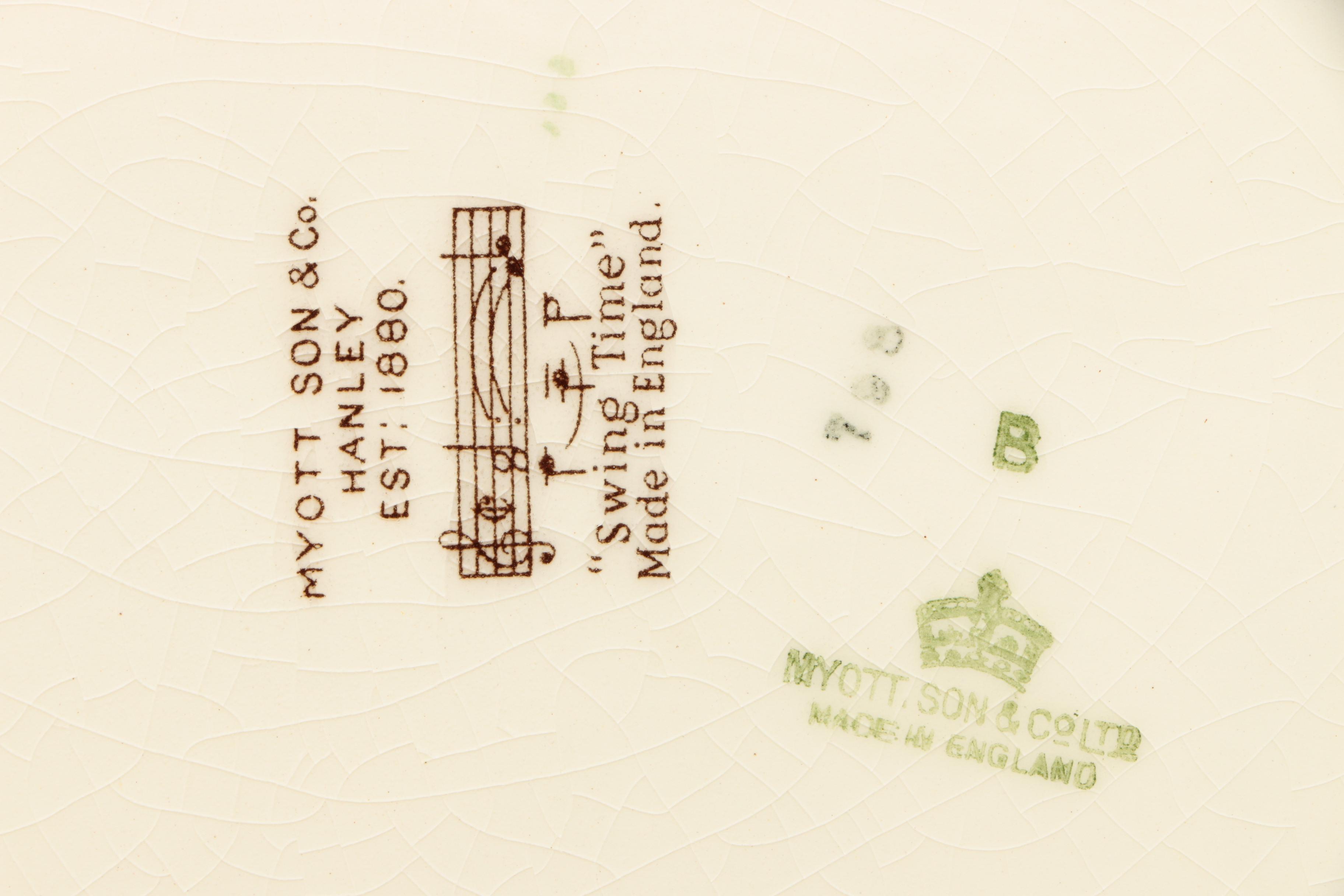 Vintage Myott Son & Co. "Swing Time" China Tableware