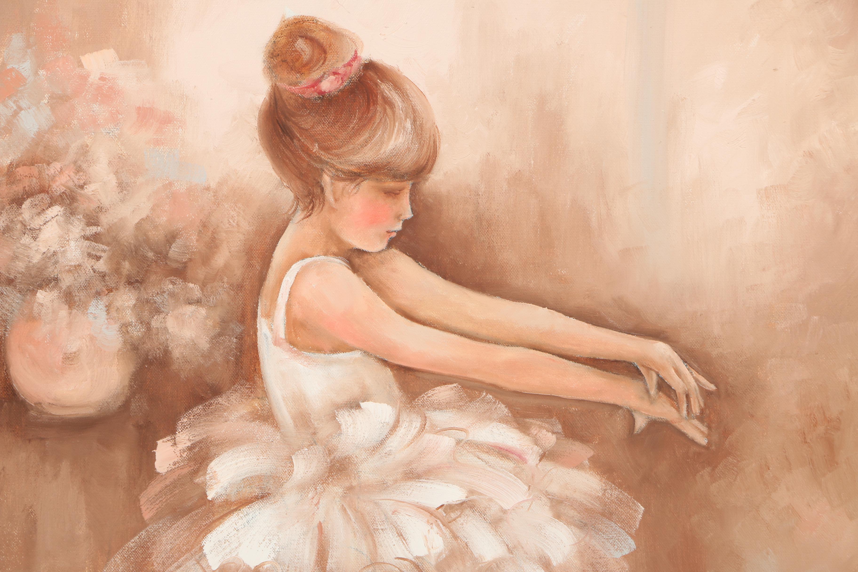 Deena A. Albers Oil Painting of a Young Ballerina