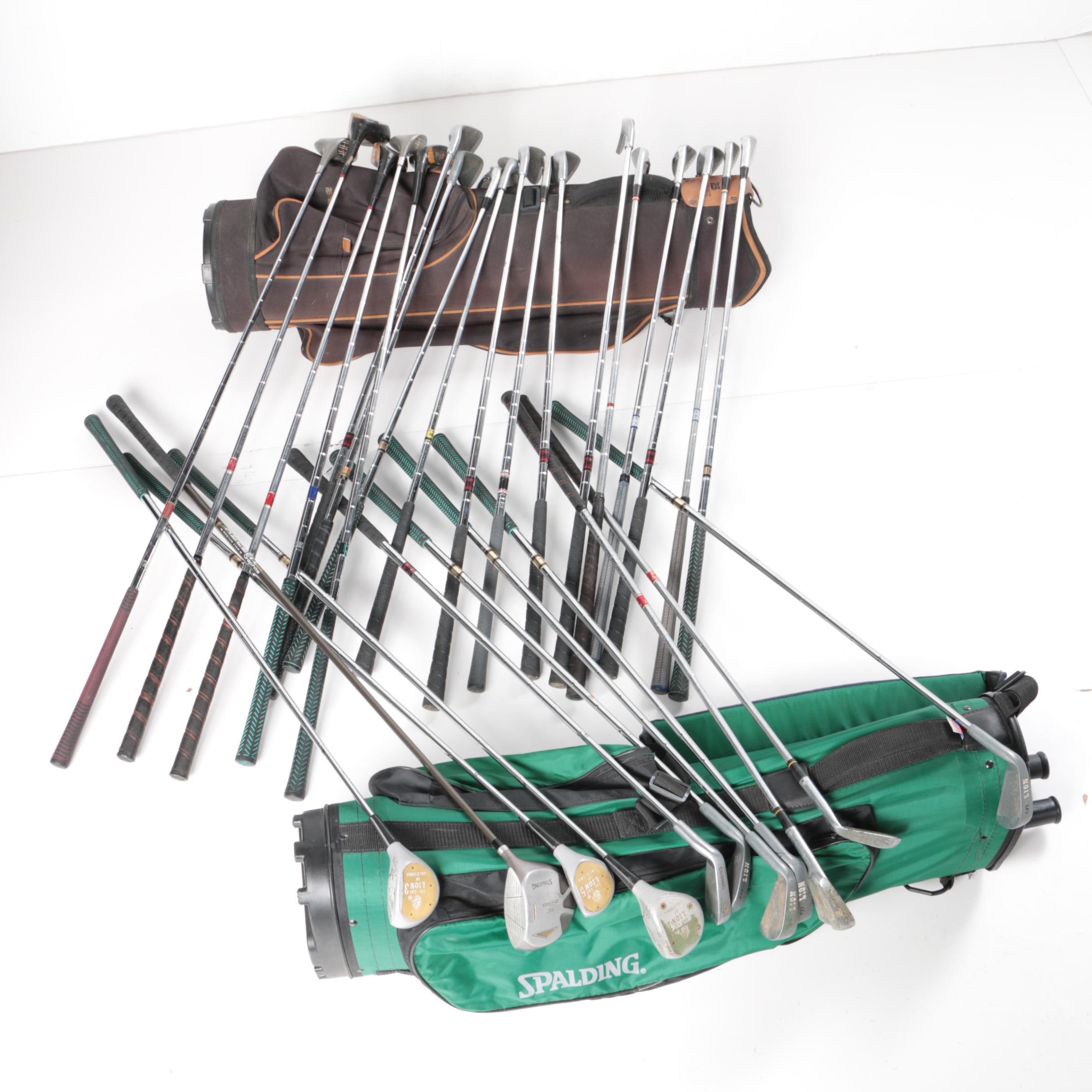 Two Golf Bags of Assorted Clubs