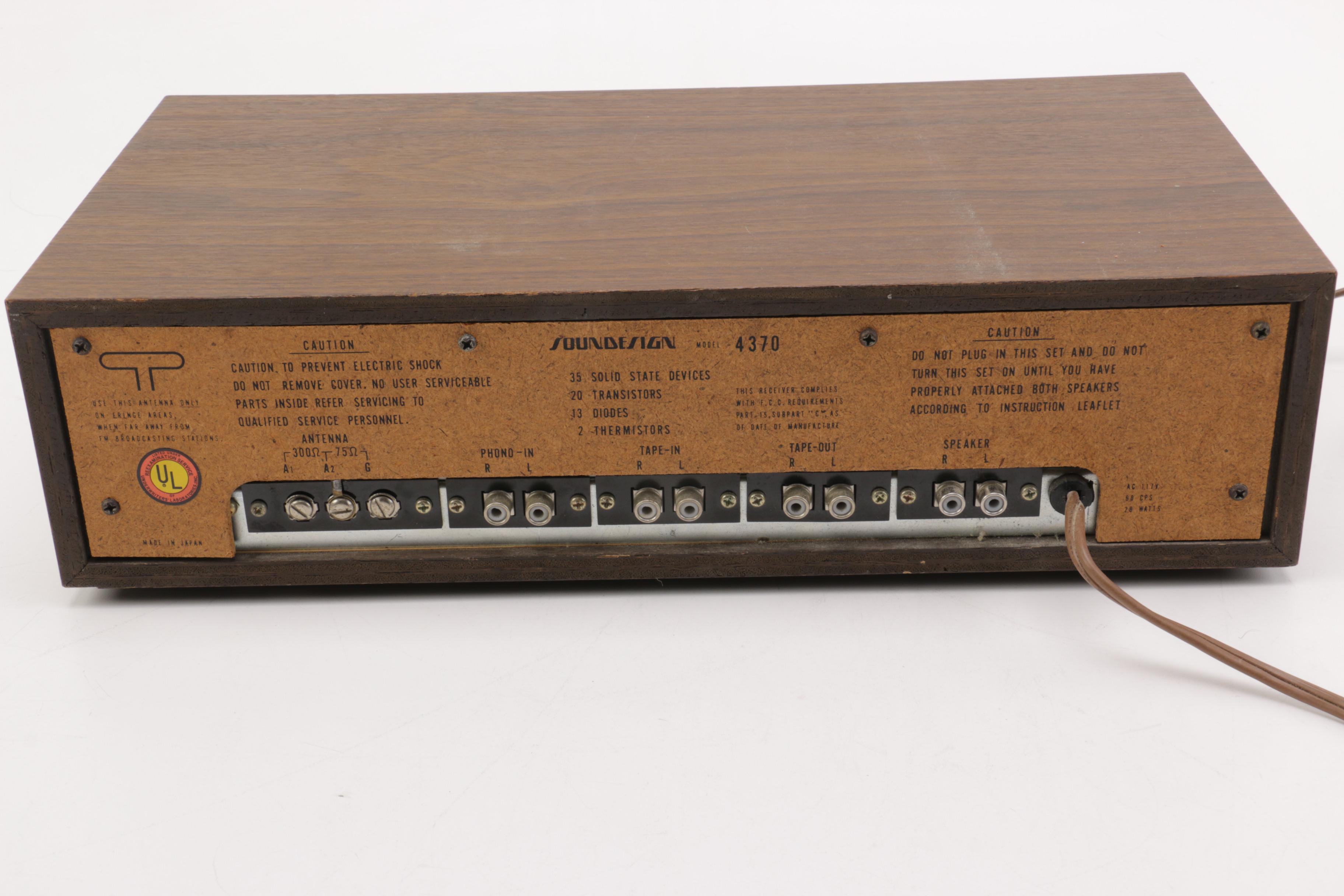 Soundesign Stereo Multiplex Receiver and Speakers