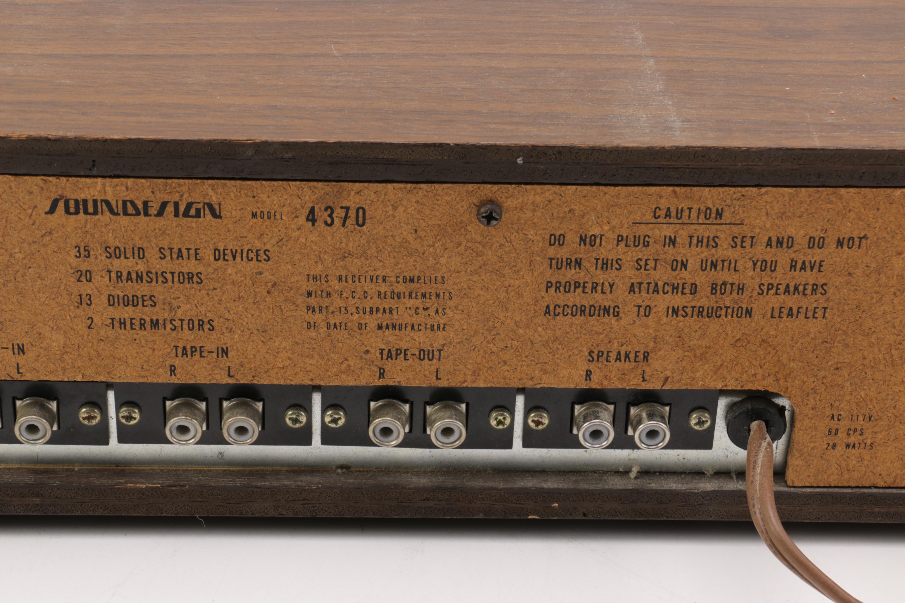 Soundesign Stereo Multiplex Receiver and Speakers