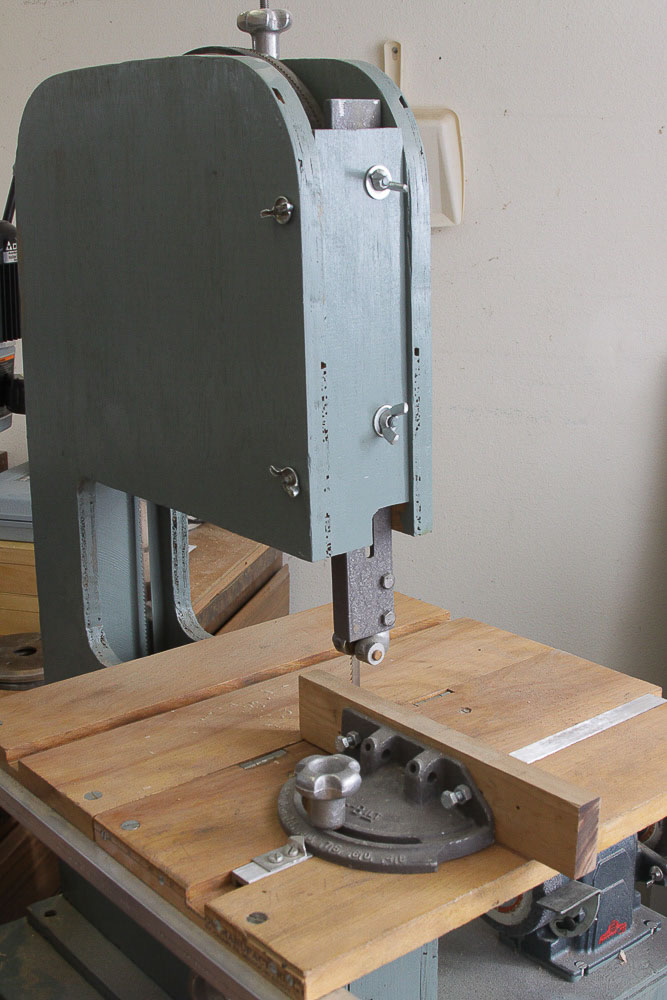 Vintage Powr-Kraft Bench Grinder and Band Saw with Cabinet