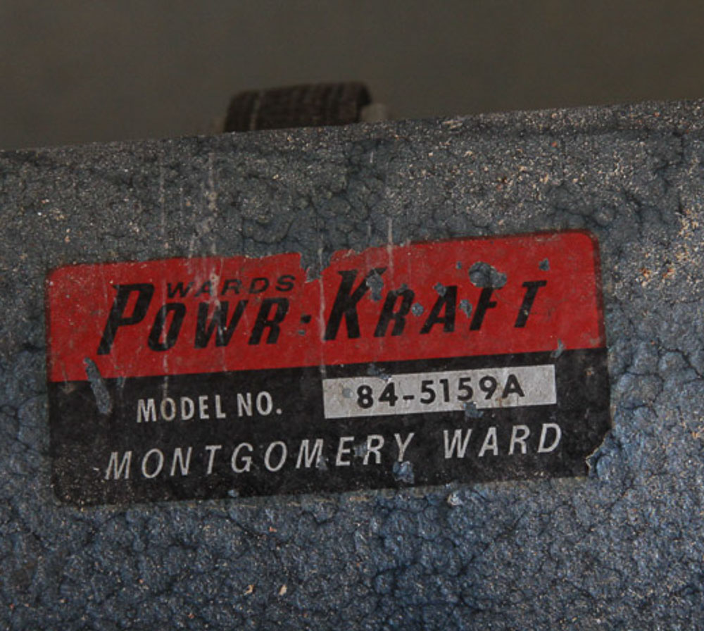 Vintage Powr-Kraft Bench Grinder and Band Saw with Cabinet