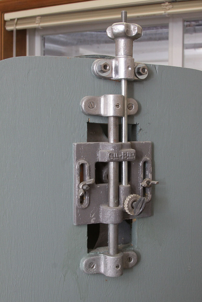 Vintage Powr-Kraft Bench Grinder and Band Saw with Cabinet