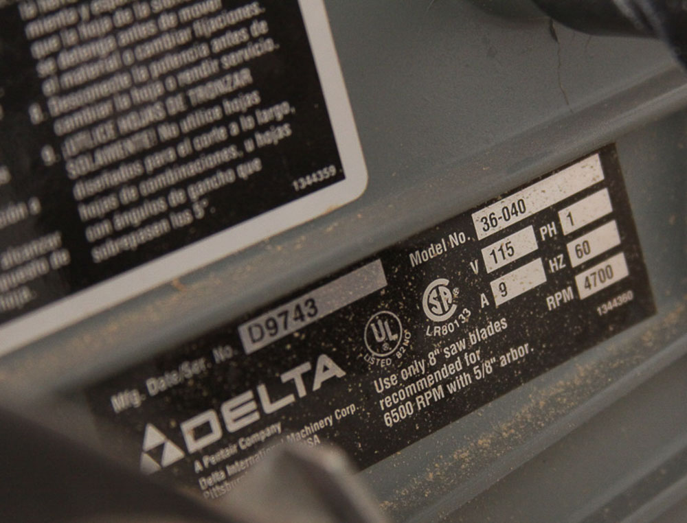 Delta 8 1/4" Compound Miter Saw Model No. 36-040