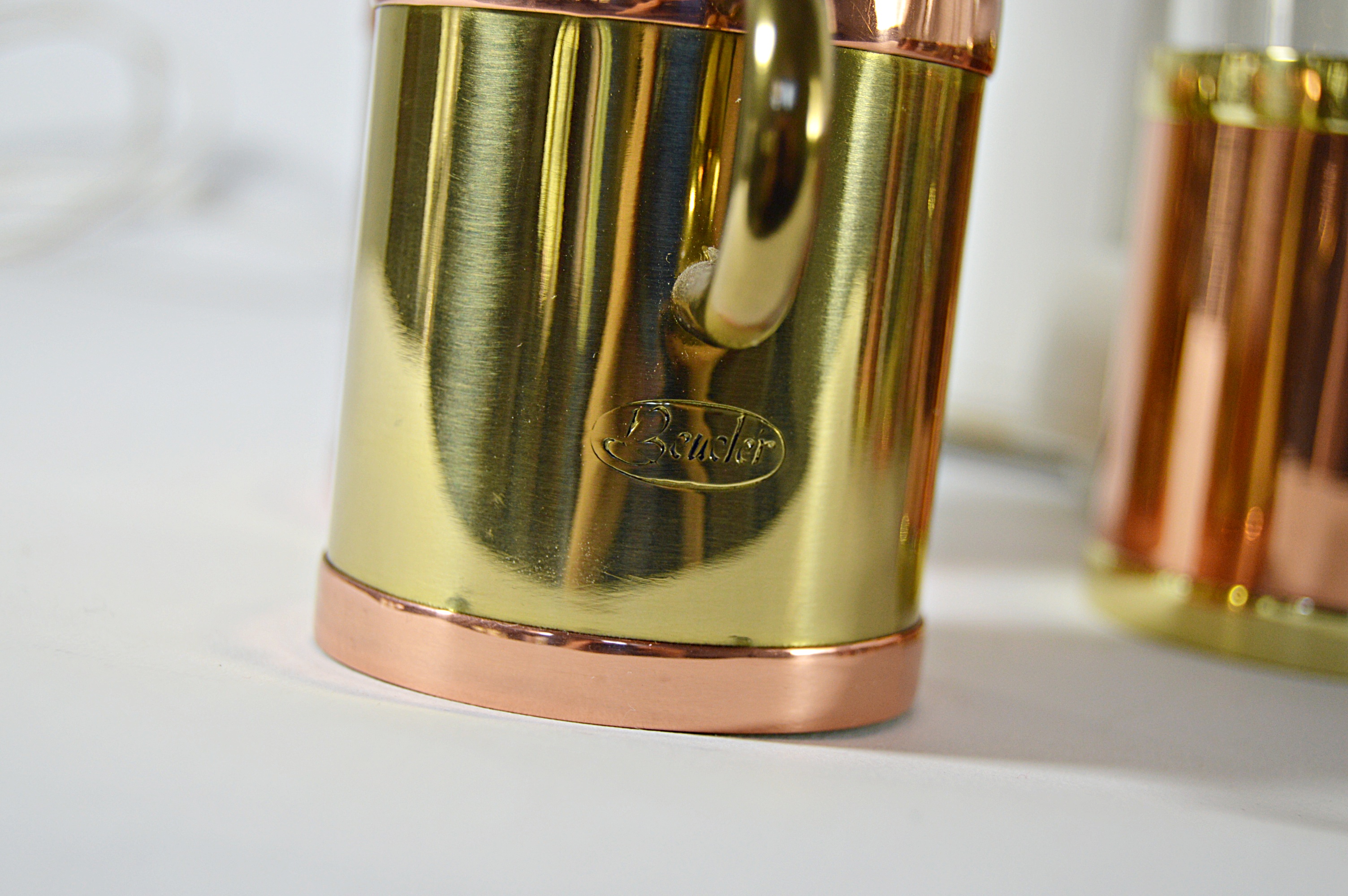 Krups Espresso Mini Machine and Set of Copper and Brass Irish Coffee Glasses