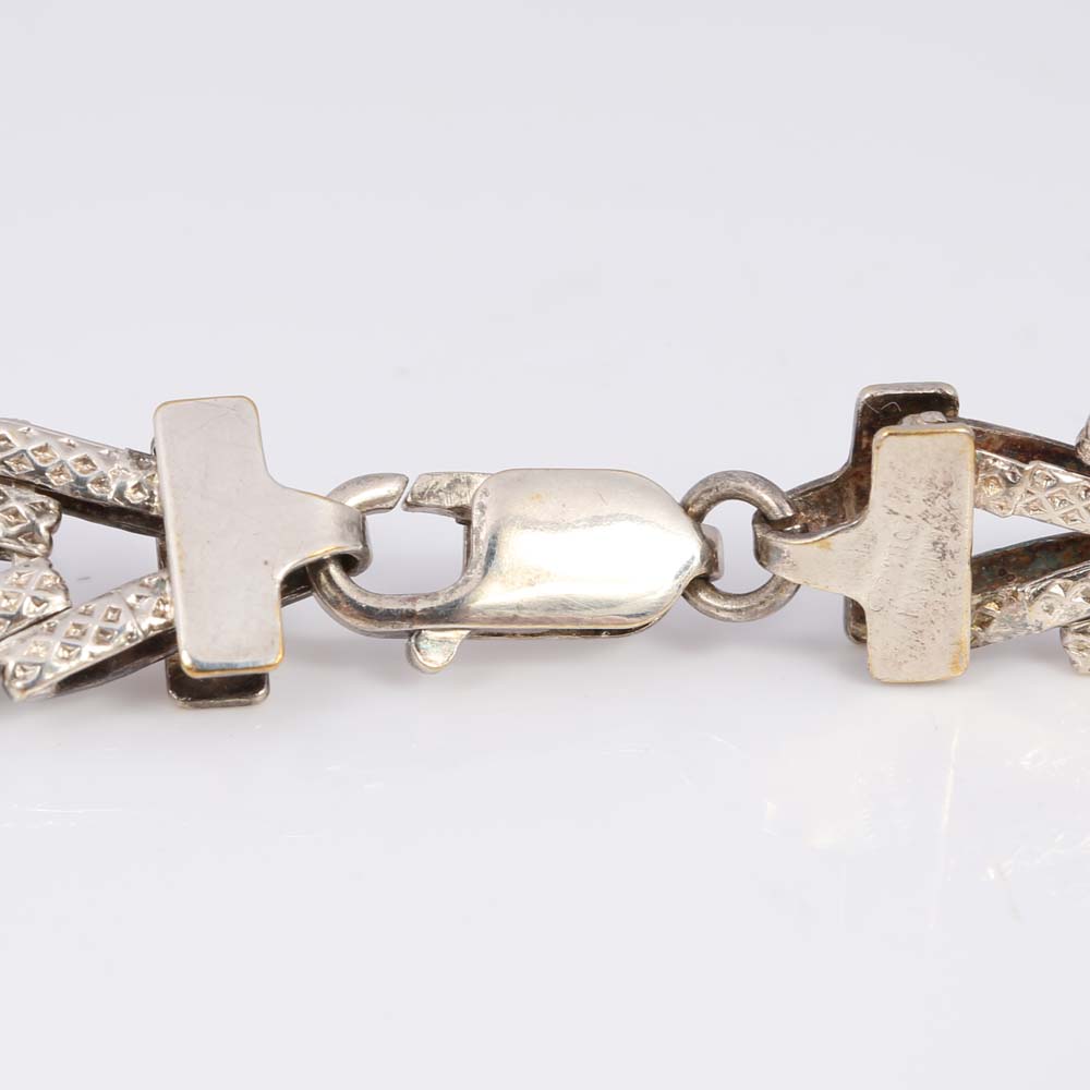 Gold Wash Over Sterling Silver Bracelets with Cubic Zirconia Stones