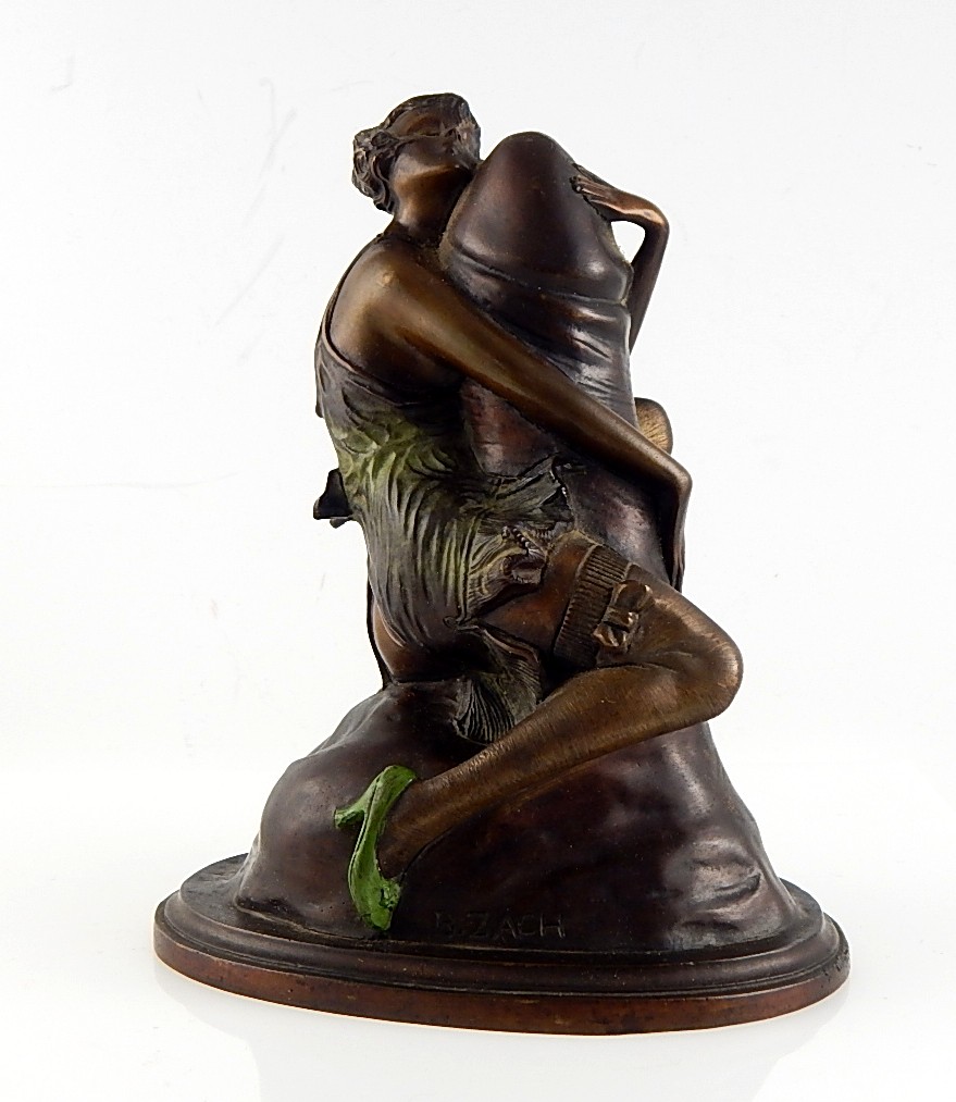 Signed Bruno Zach "The Hugger" Bronze Statue