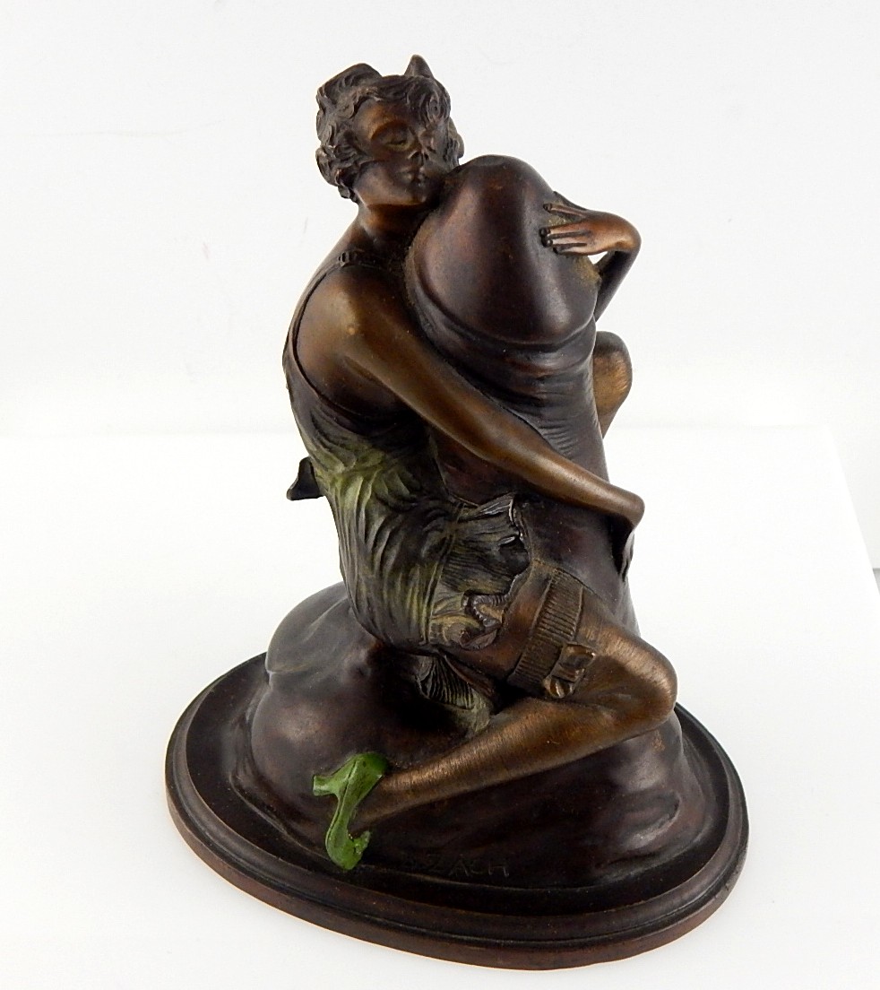 Signed Bruno Zach "The Hugger" Bronze Statue