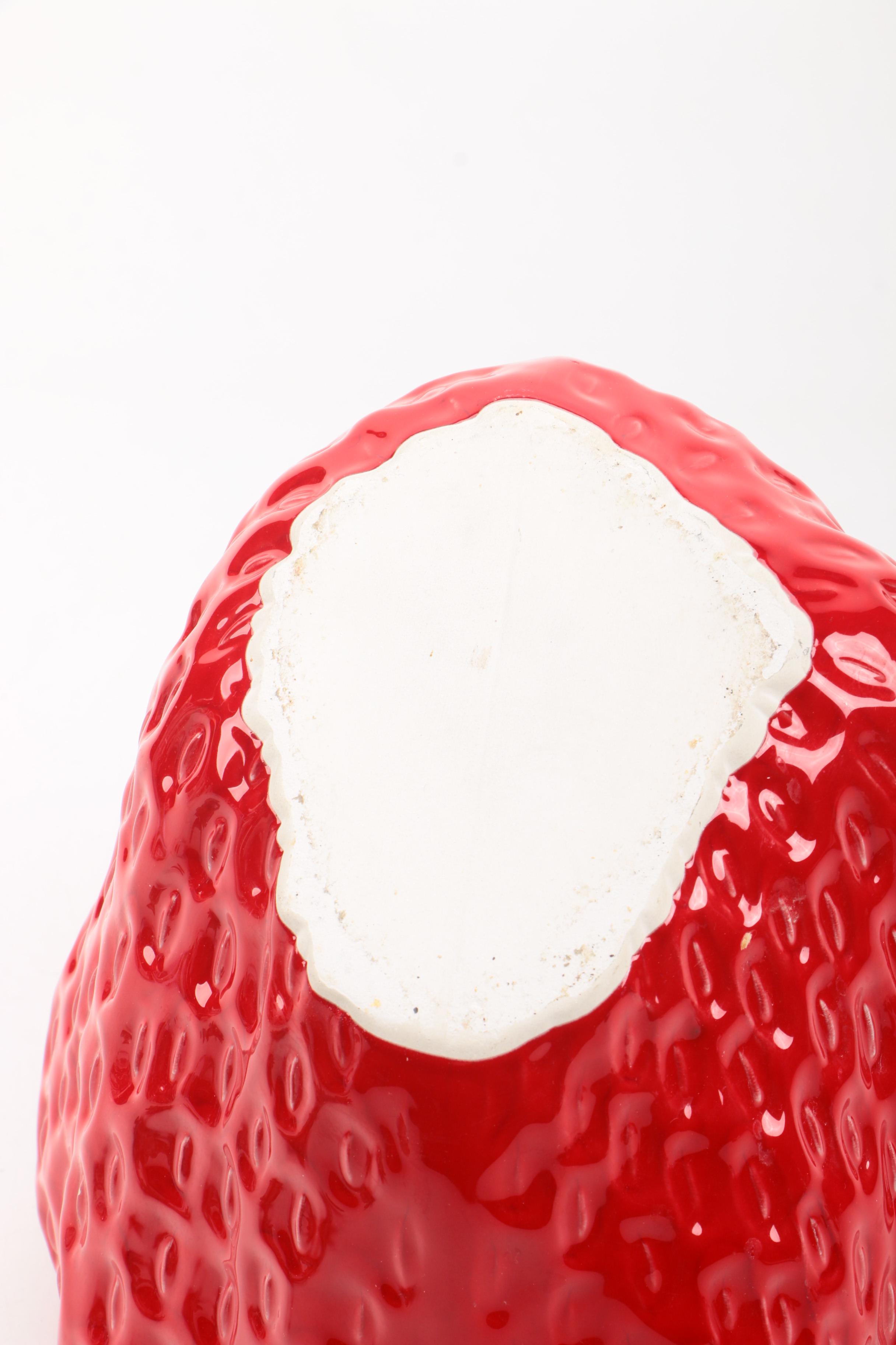 Glazed Ceramic Strawberry Cookie Jar