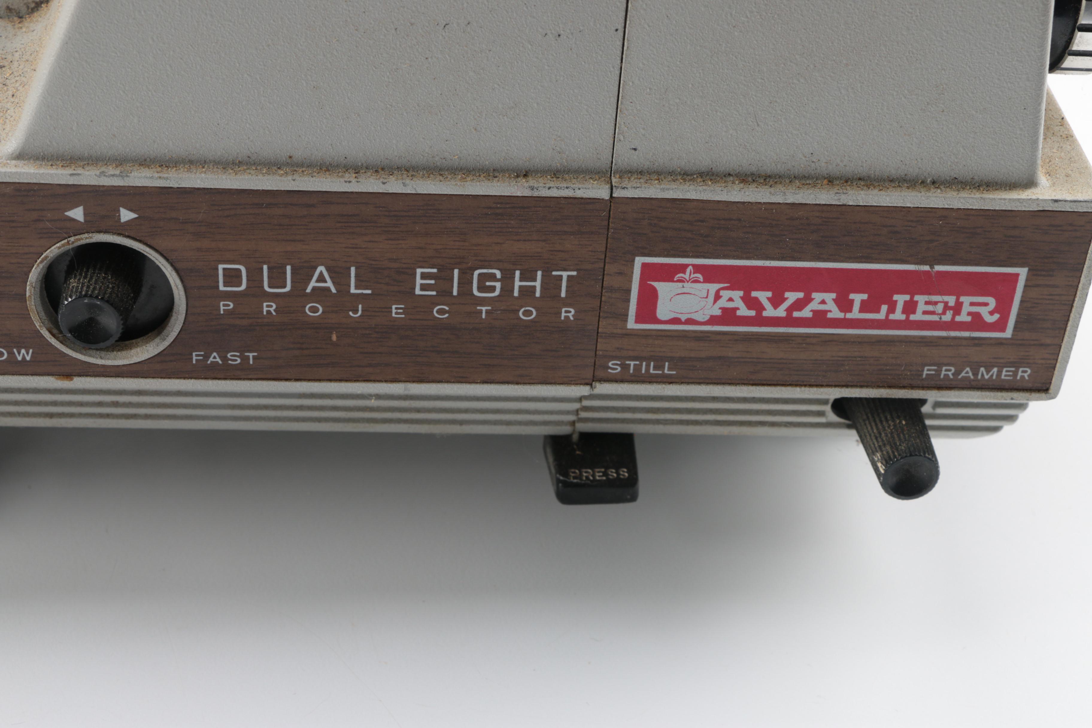 Vintage Cavalier Dual Eight Film Projector and 45 rpm Records