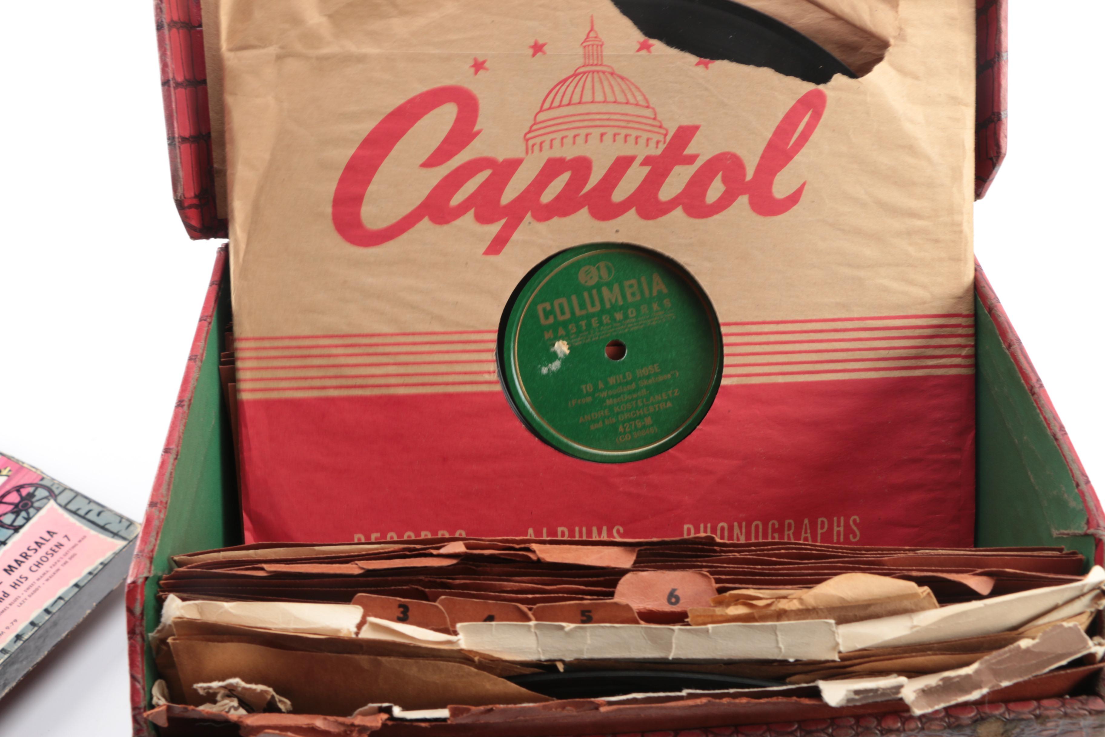 Vintage Cavalier Dual Eight Film Projector and 45 rpm Records