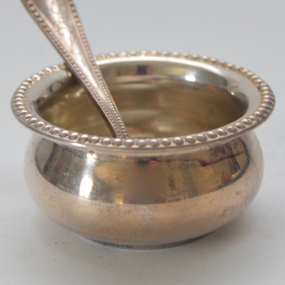 Sterling Silver Salt Cellars with Salt Spoons