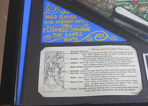 Rocky and Bullwinkle Pinball Machine