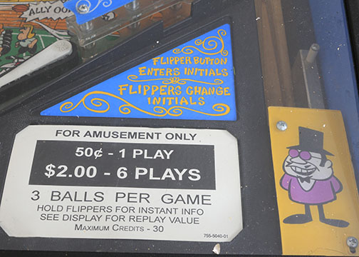 Rocky and Bullwinkle Pinball Machine