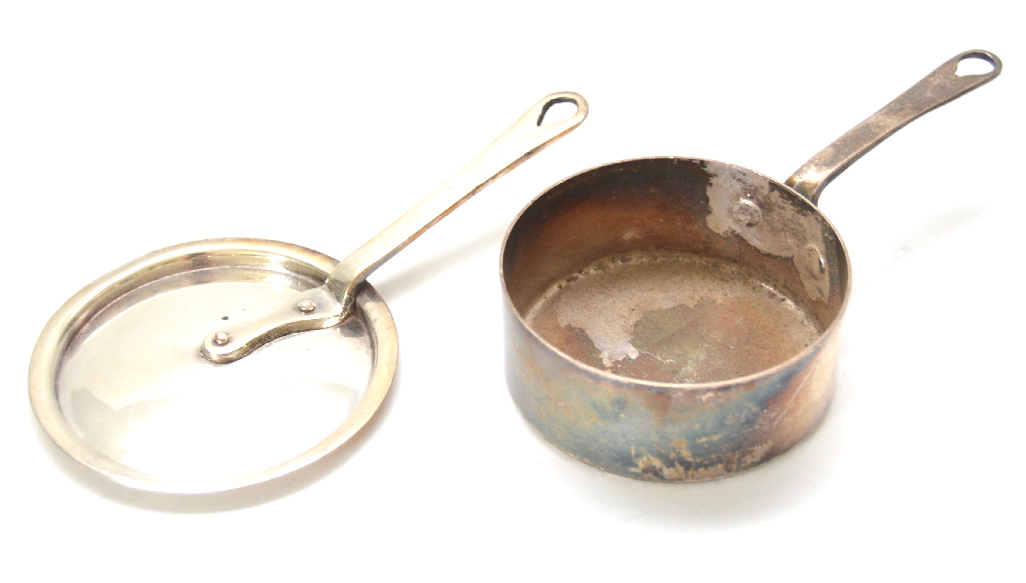 Eleven Antique Plated Silver Miniature Warming Pots