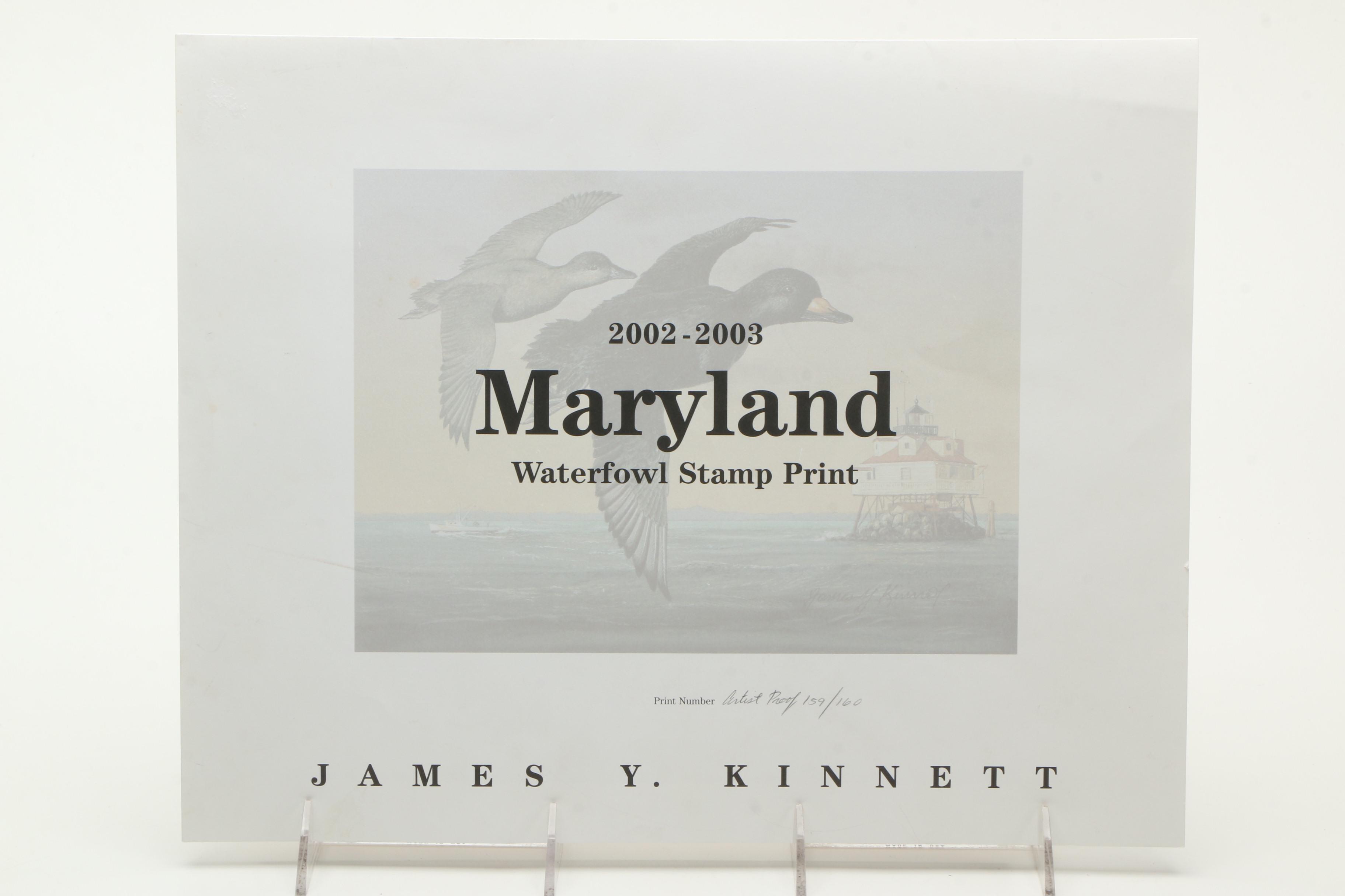James Y. Kinnett Artist Proof Print After Maryland Waterfowl Stamp Illustration