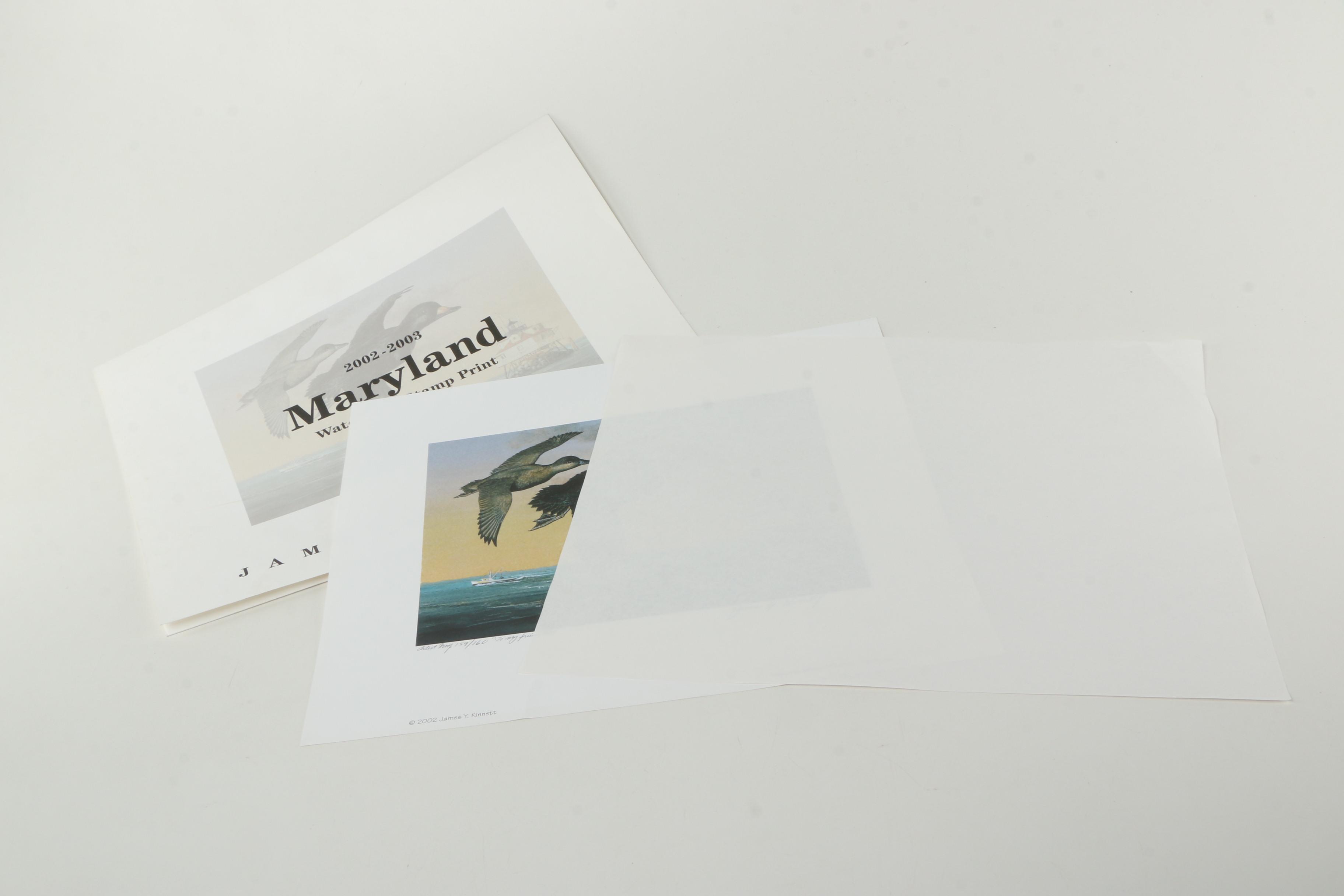 James Y. Kinnett Artist Proof Print After Maryland Waterfowl Stamp Illustration