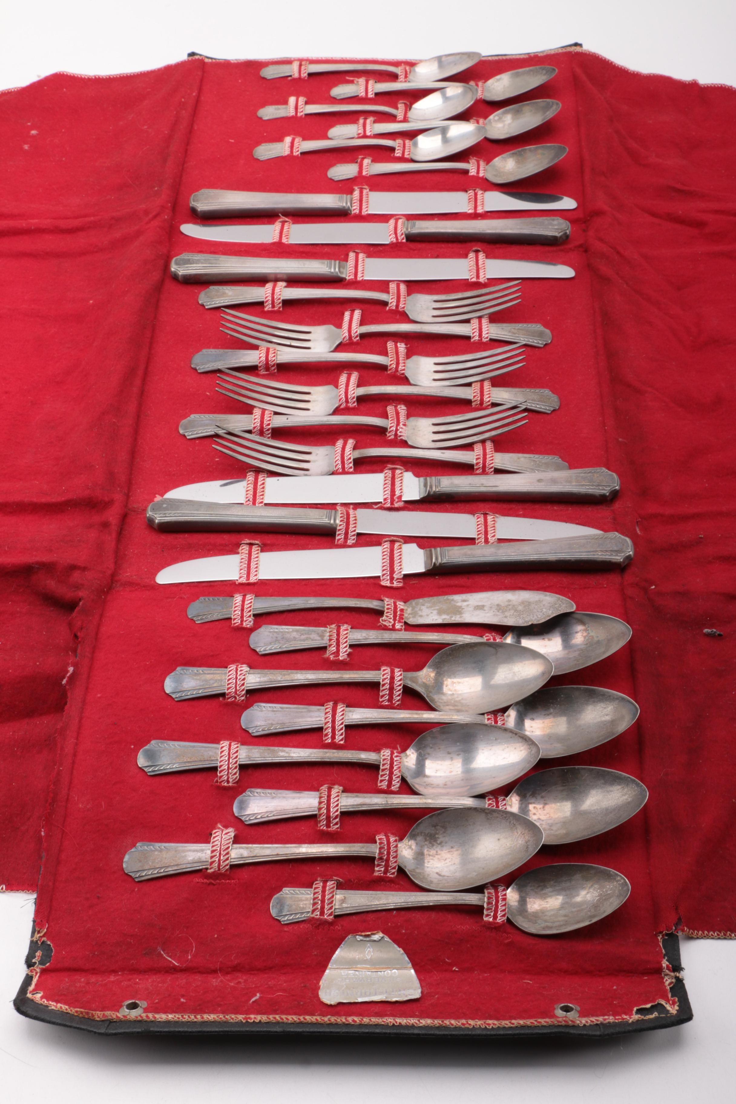 Carlton "Mansfield" Silver Plate Flatware Set