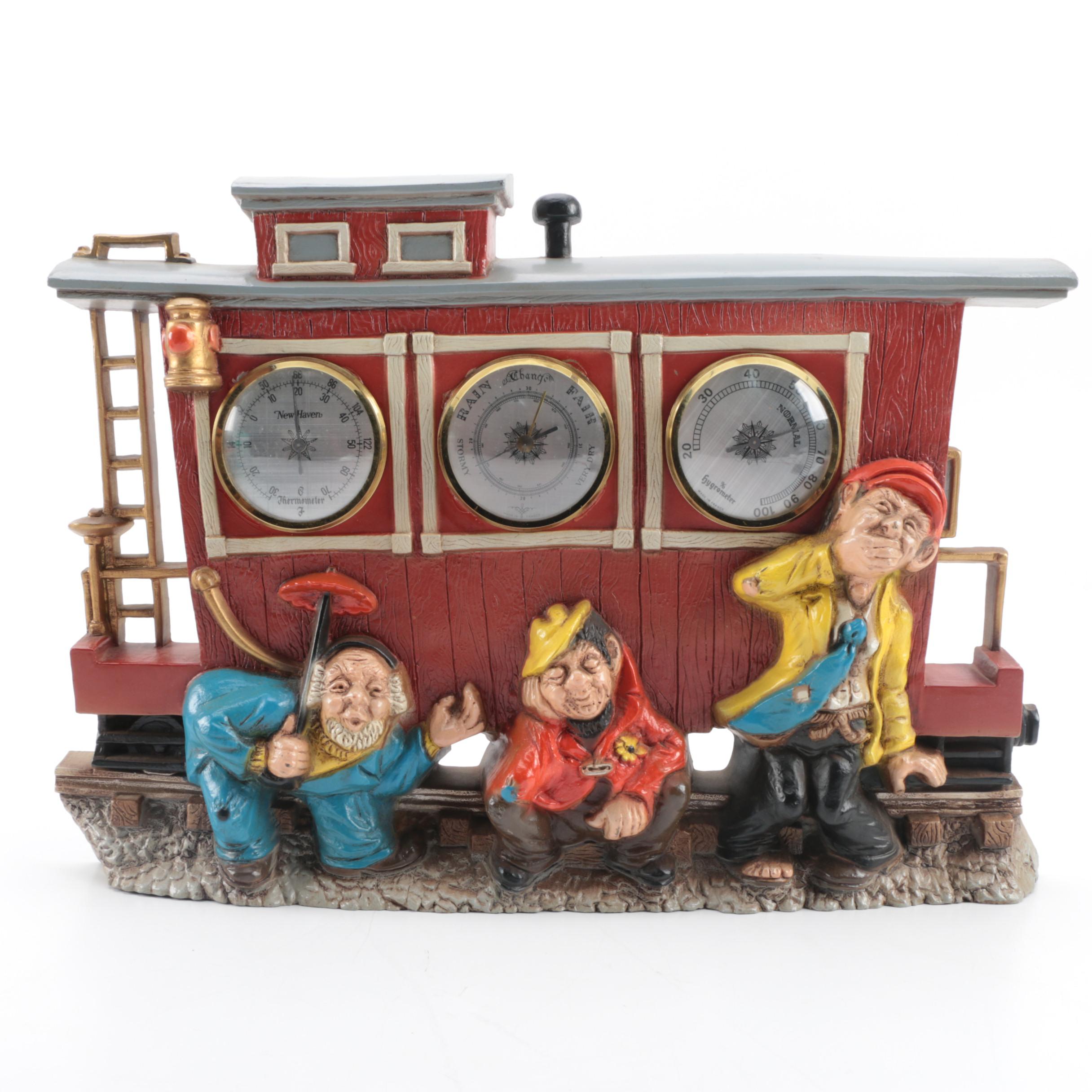 Hobo Train Car Weather Gauge Wall Decor